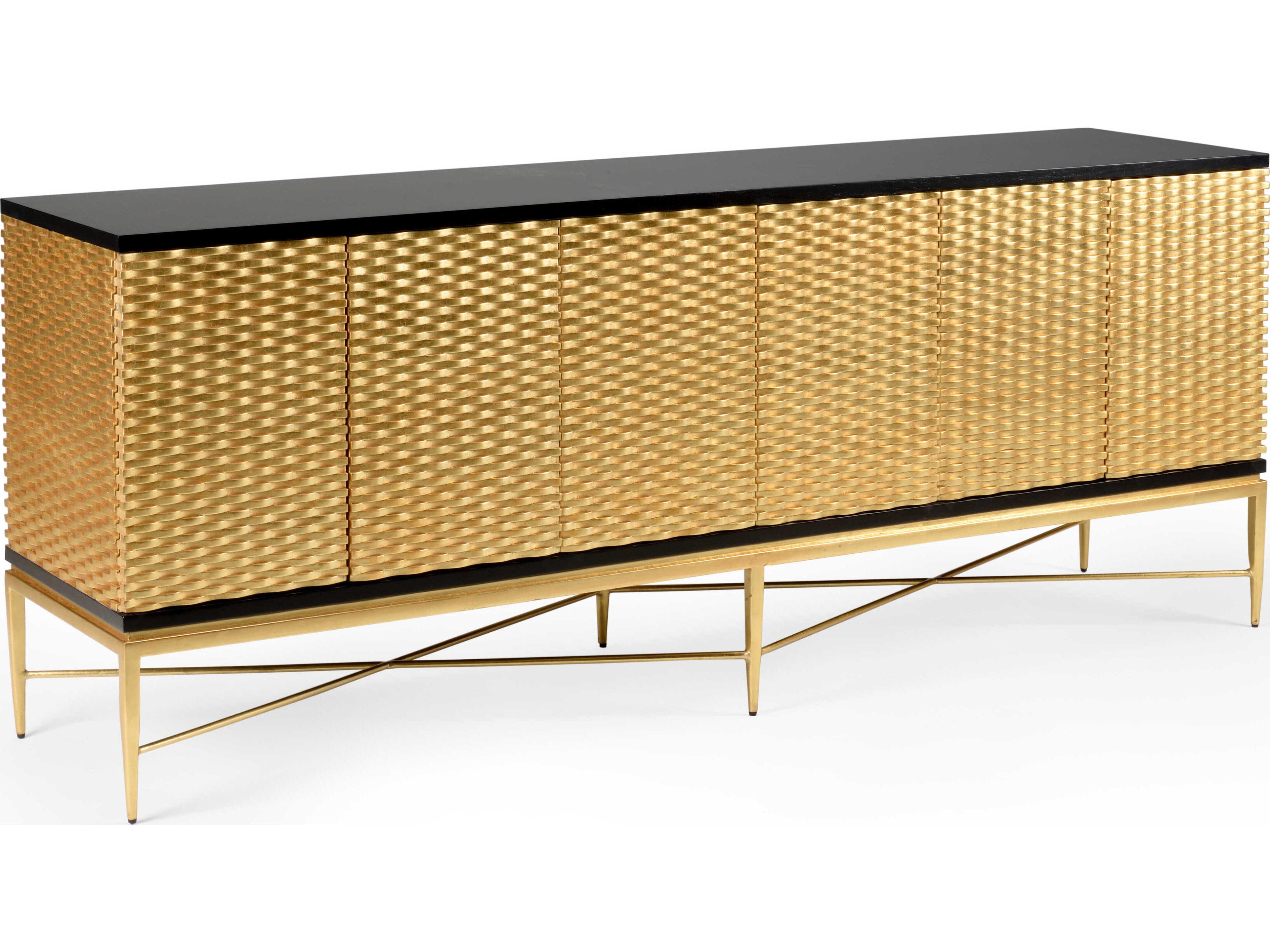 Chelsea House Gold James 84" Solid Wood Black Sideboard