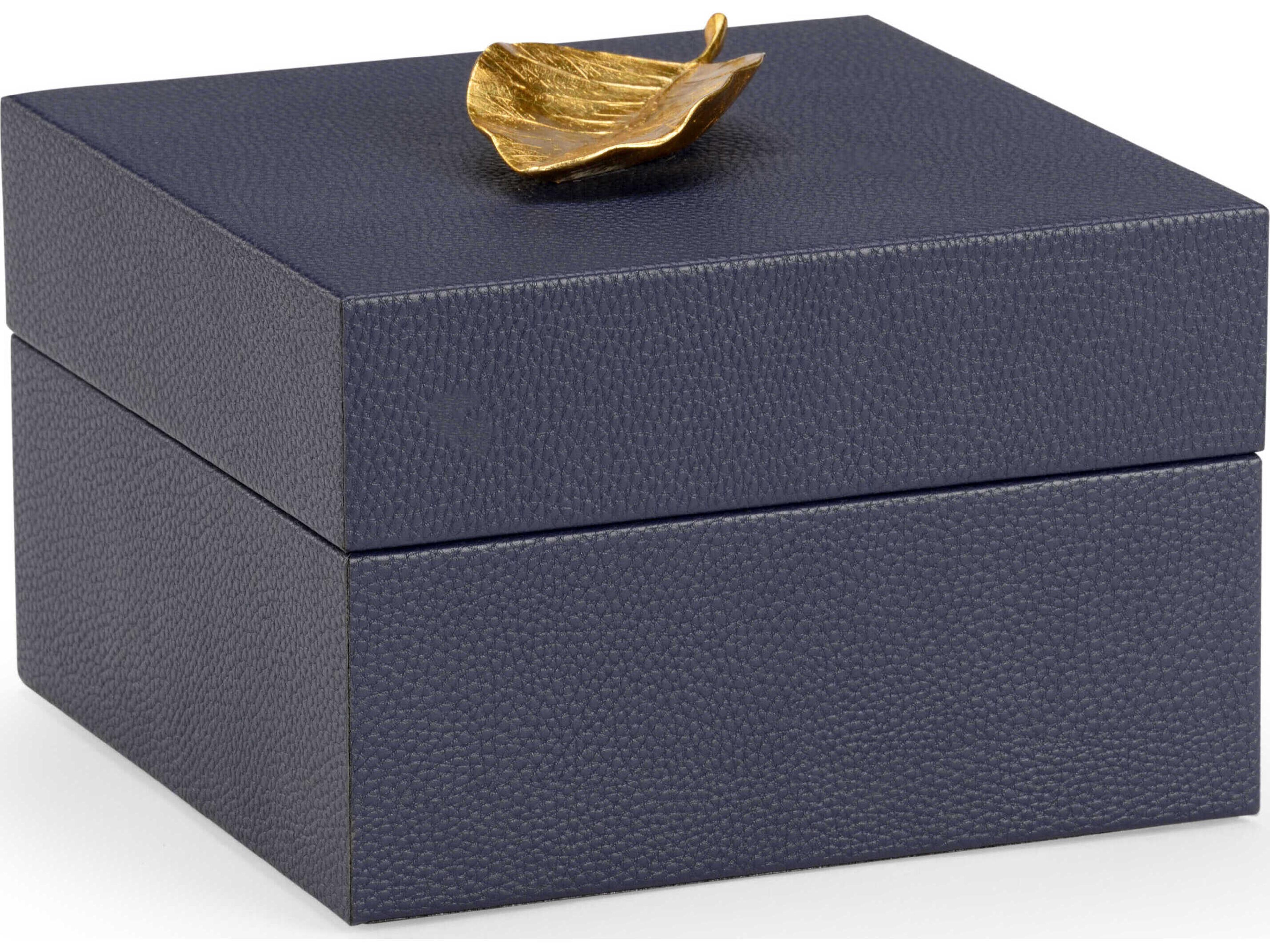 Chelsea House Pam Cain Leaf Box - Navy