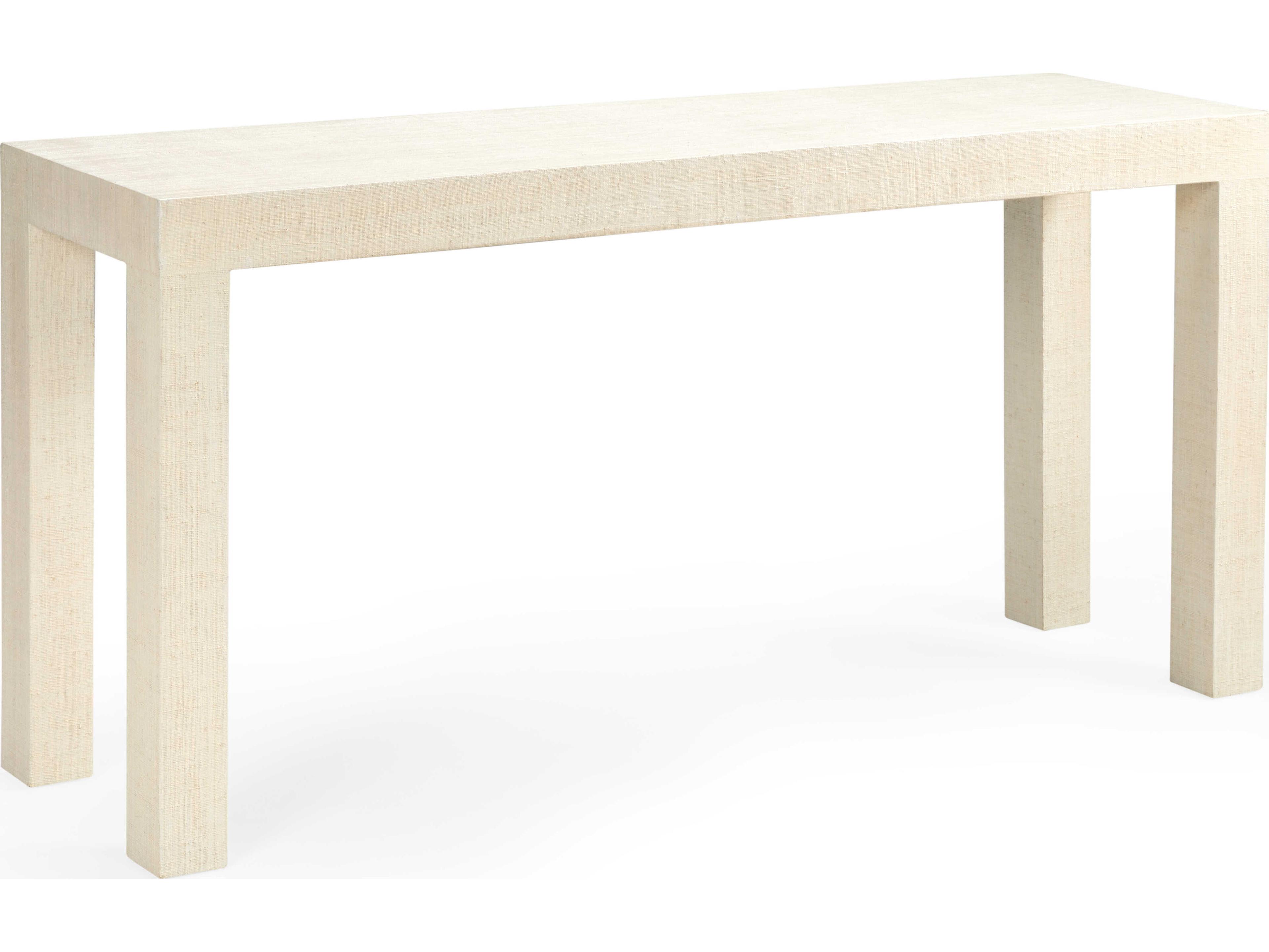 Chelsea House Jamie Merida Sanibel Rectangular Fabric Console Table - White