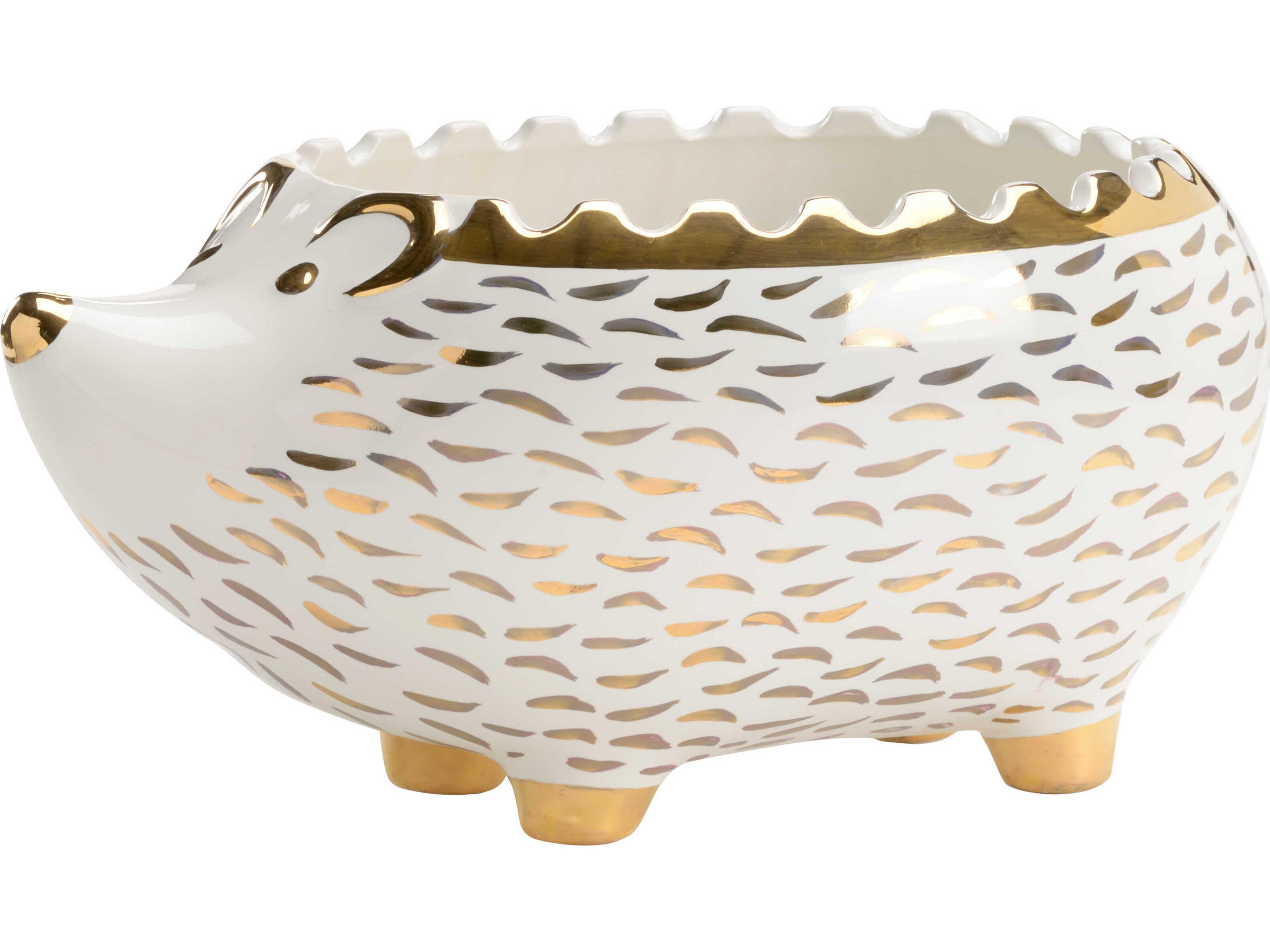 Chelsea House Shayla Copas Hedgehog Bowl - White/Gold