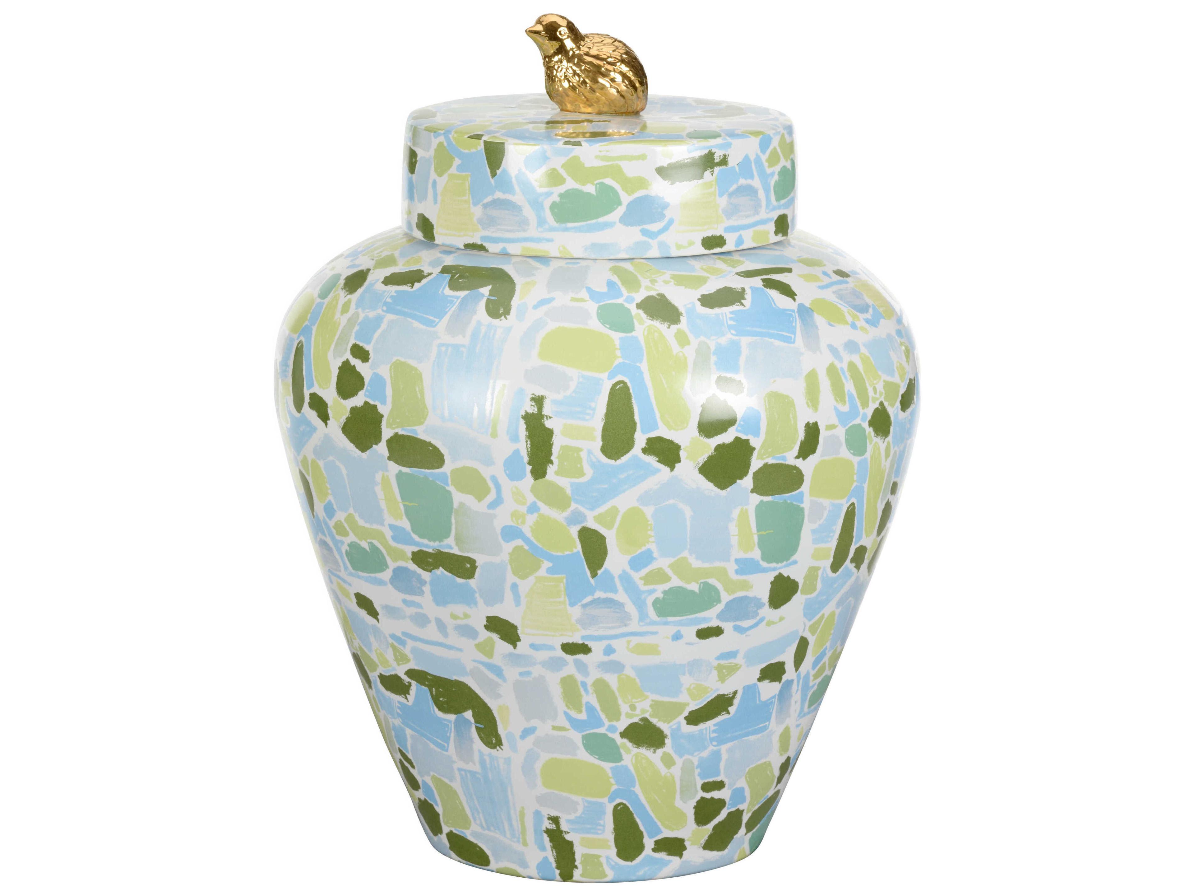 Chelsea House Elaine Burge Lumberton Jar With Lid - Blue/Green