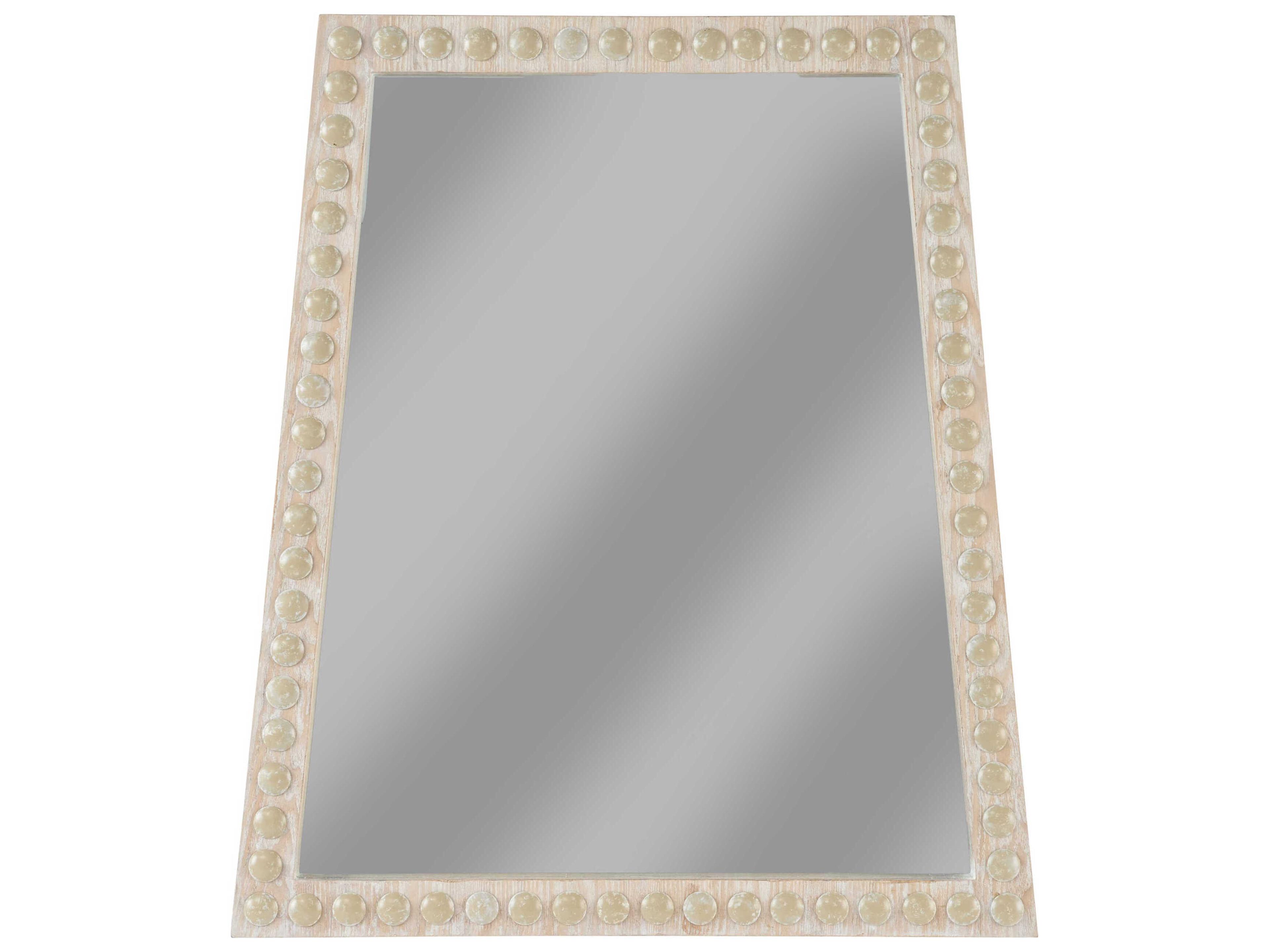 Chelsea House Elizabeth Wicker Trapezoid Mirror - Whitewash