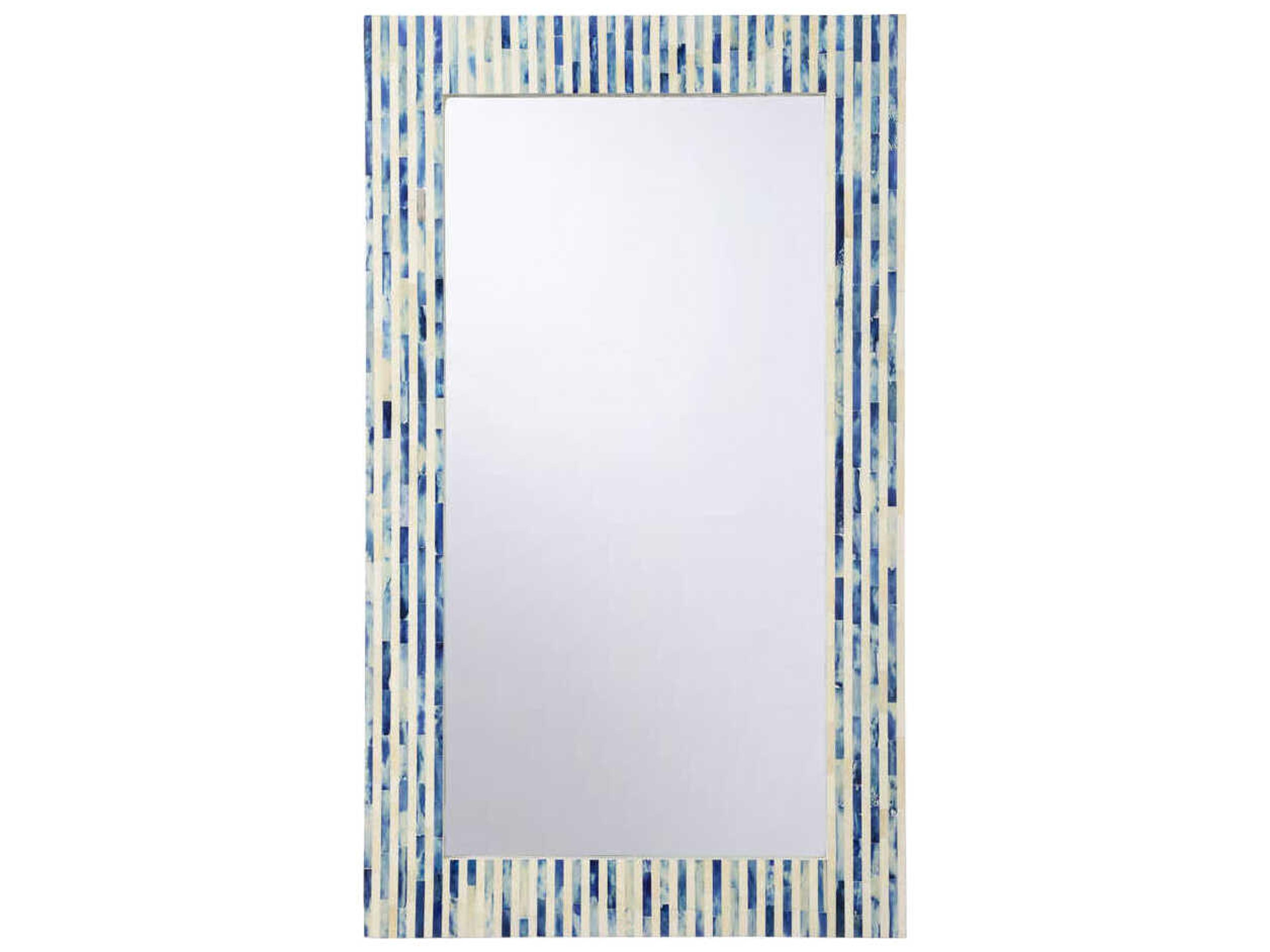Chelsea House Cambridge Blue White Rectangular Wall Mirror