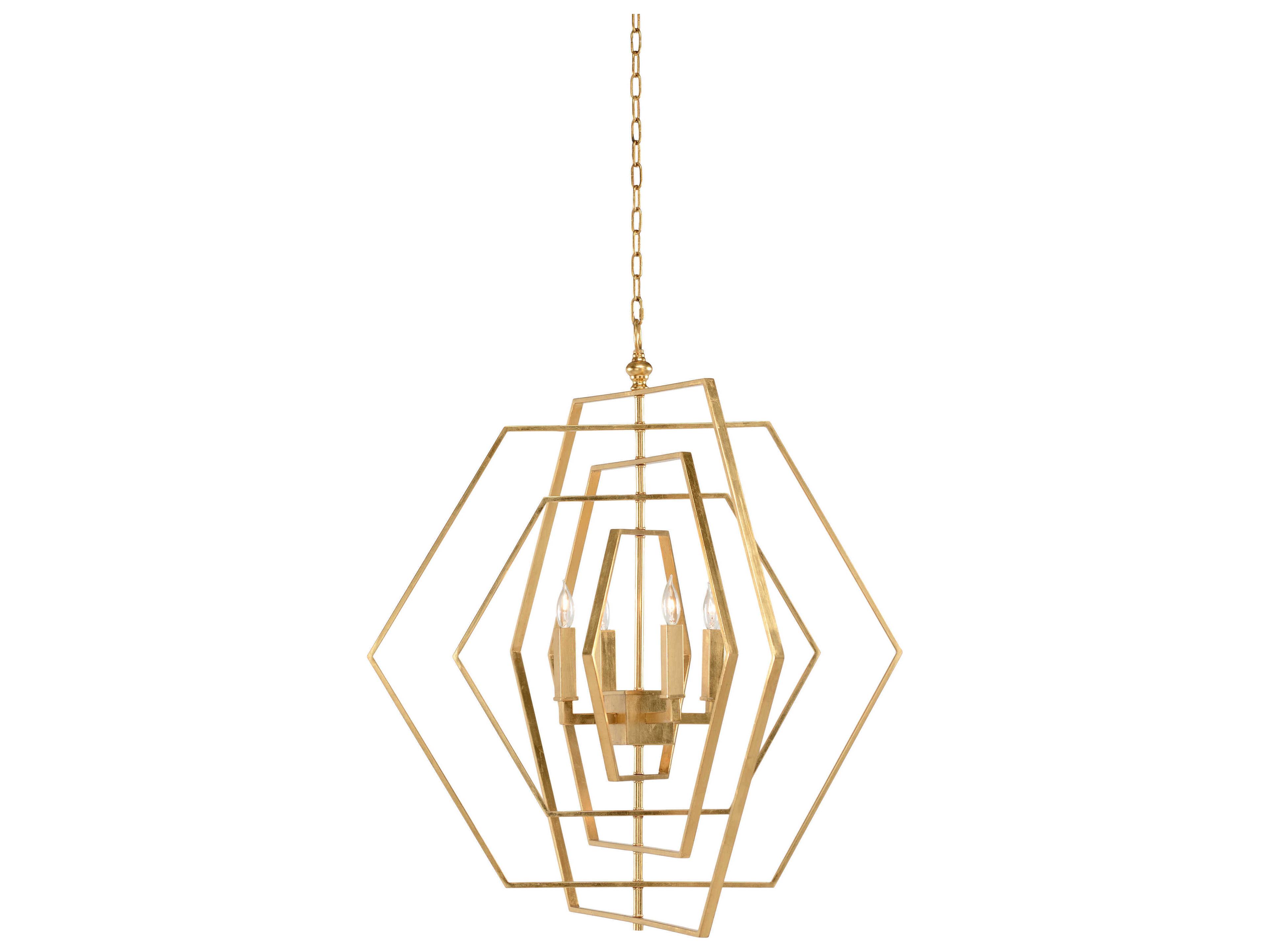 Chelsea House Lisa Kahn Gold Geometric Chandelier