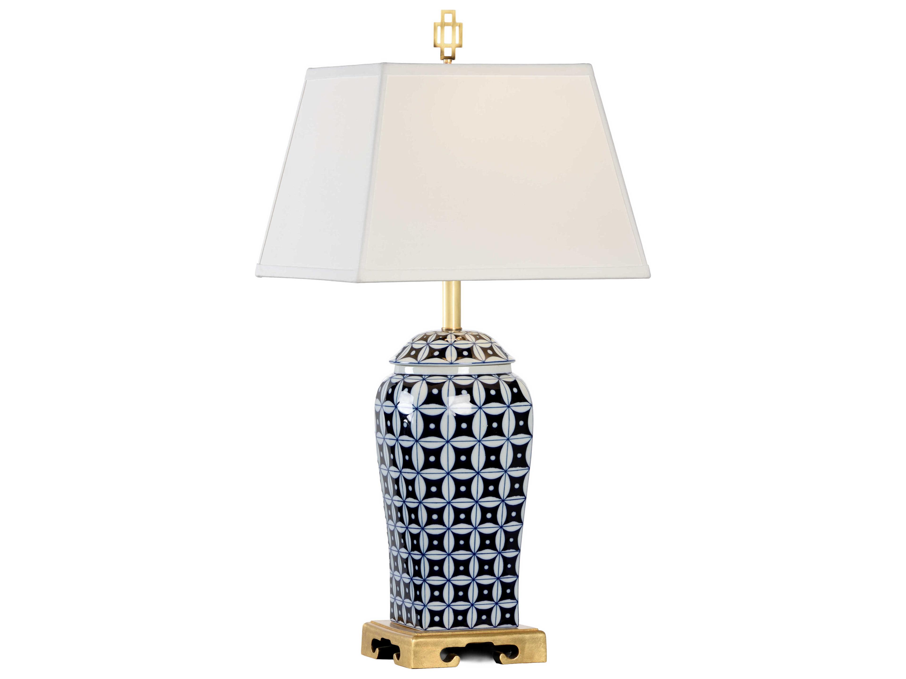 Chelsea House Pam Cain Porcelain Blue White Gold Table Lamp