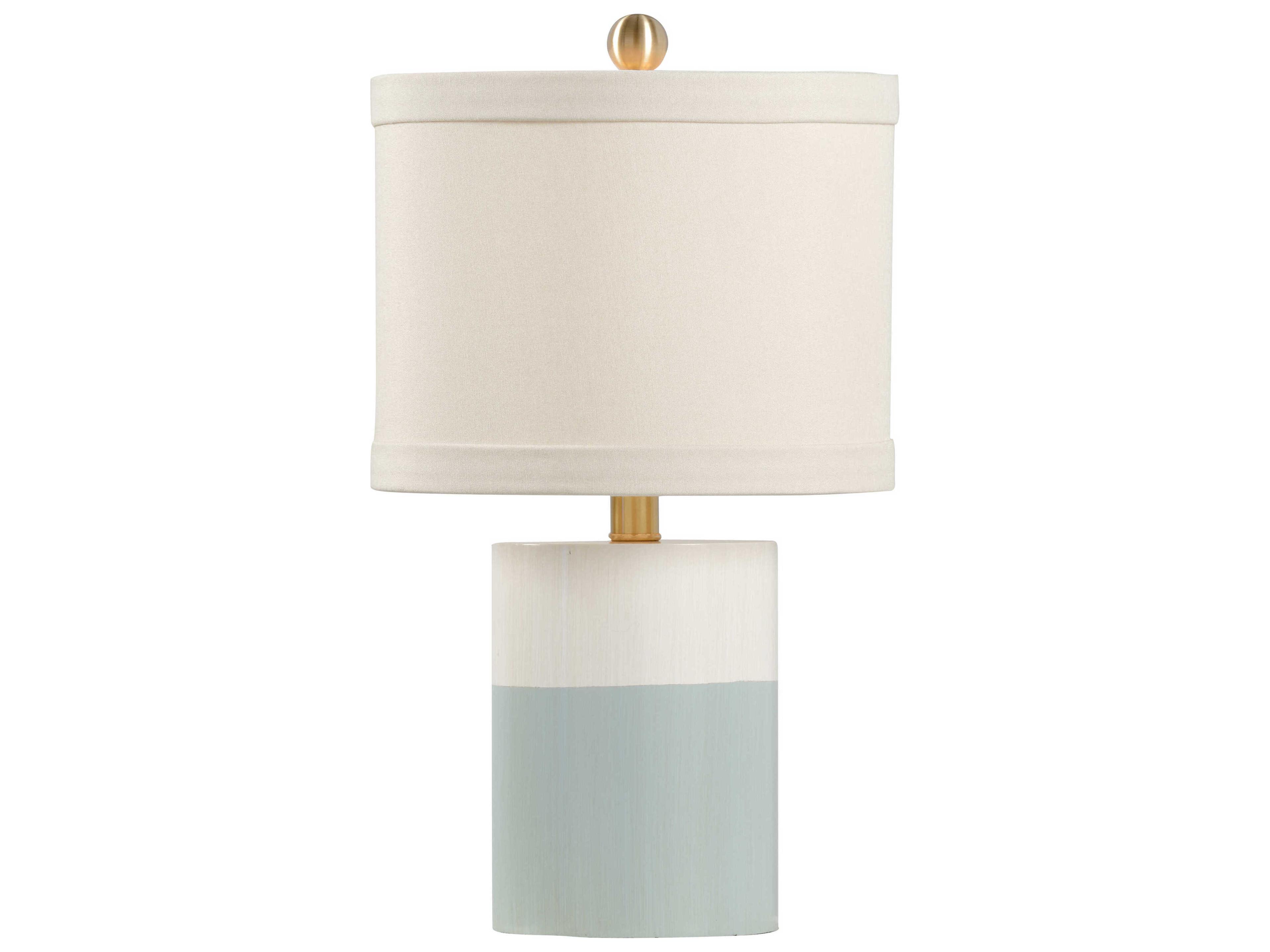 Chelsea House Pam Cain Banded White Blue Table Lamp -