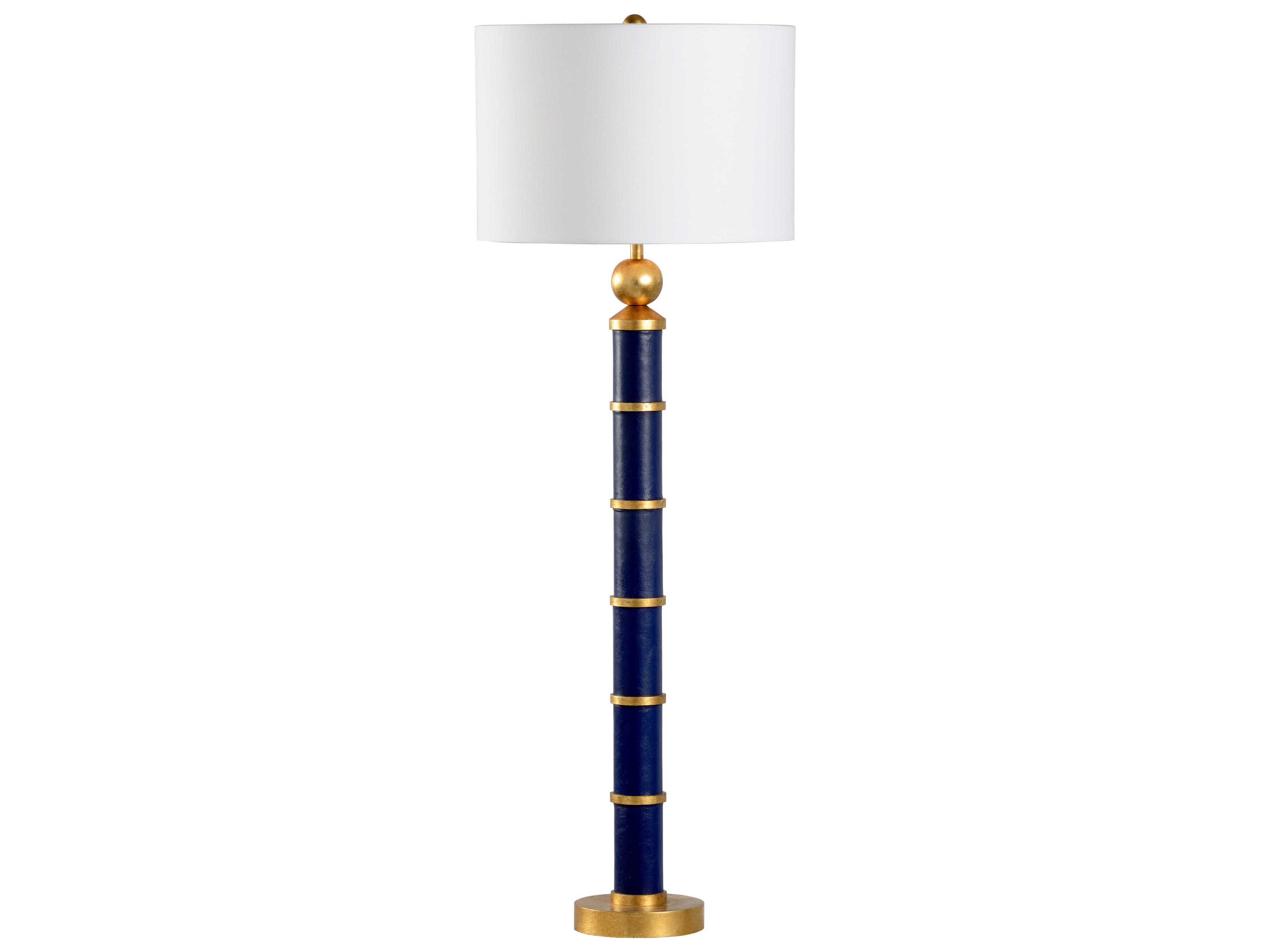 Chelsea House Pam Cain Leather Blue Gold Table Lamp