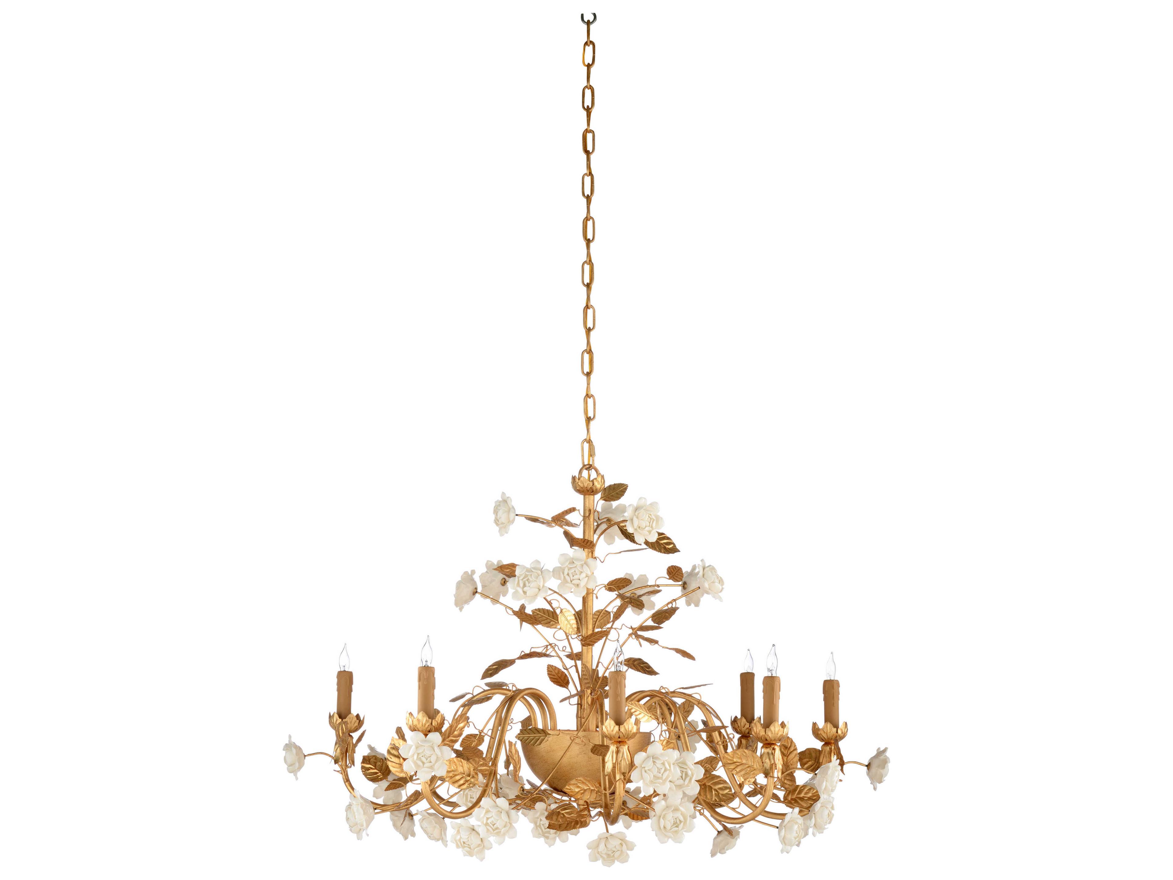 Chelsea House Gold White Tiered Chandelier
