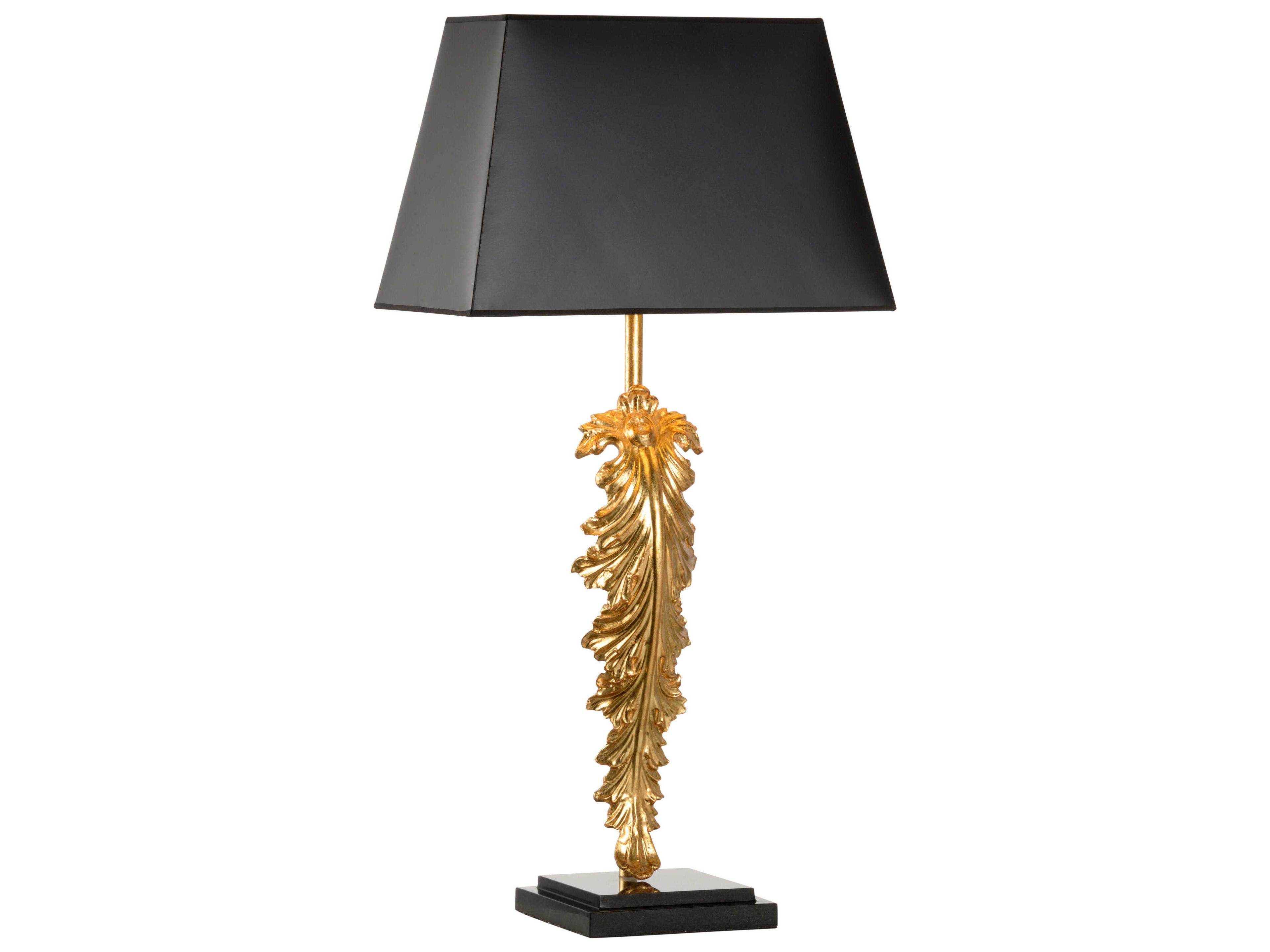 Chelsea House Grand Leaf Gold Black Table Lamp