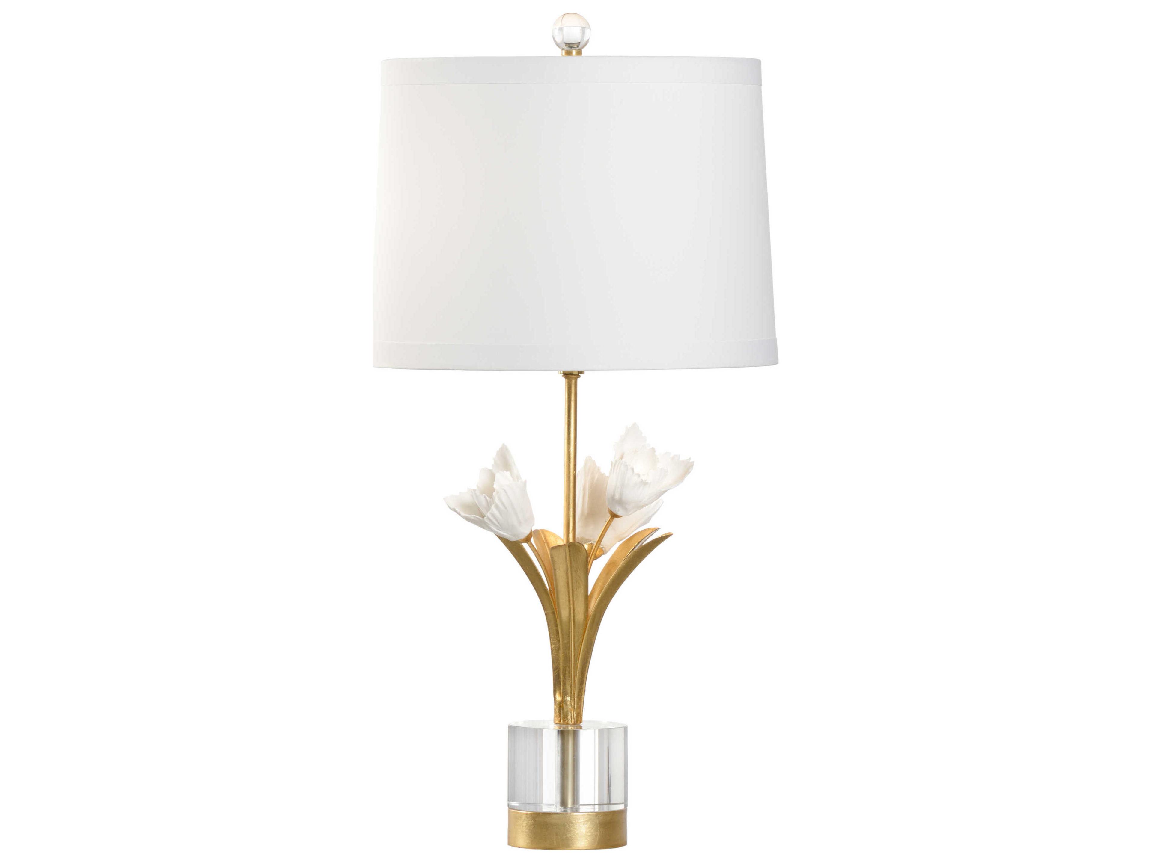 Chelsea House Small Tulip White Gold Table Lamp