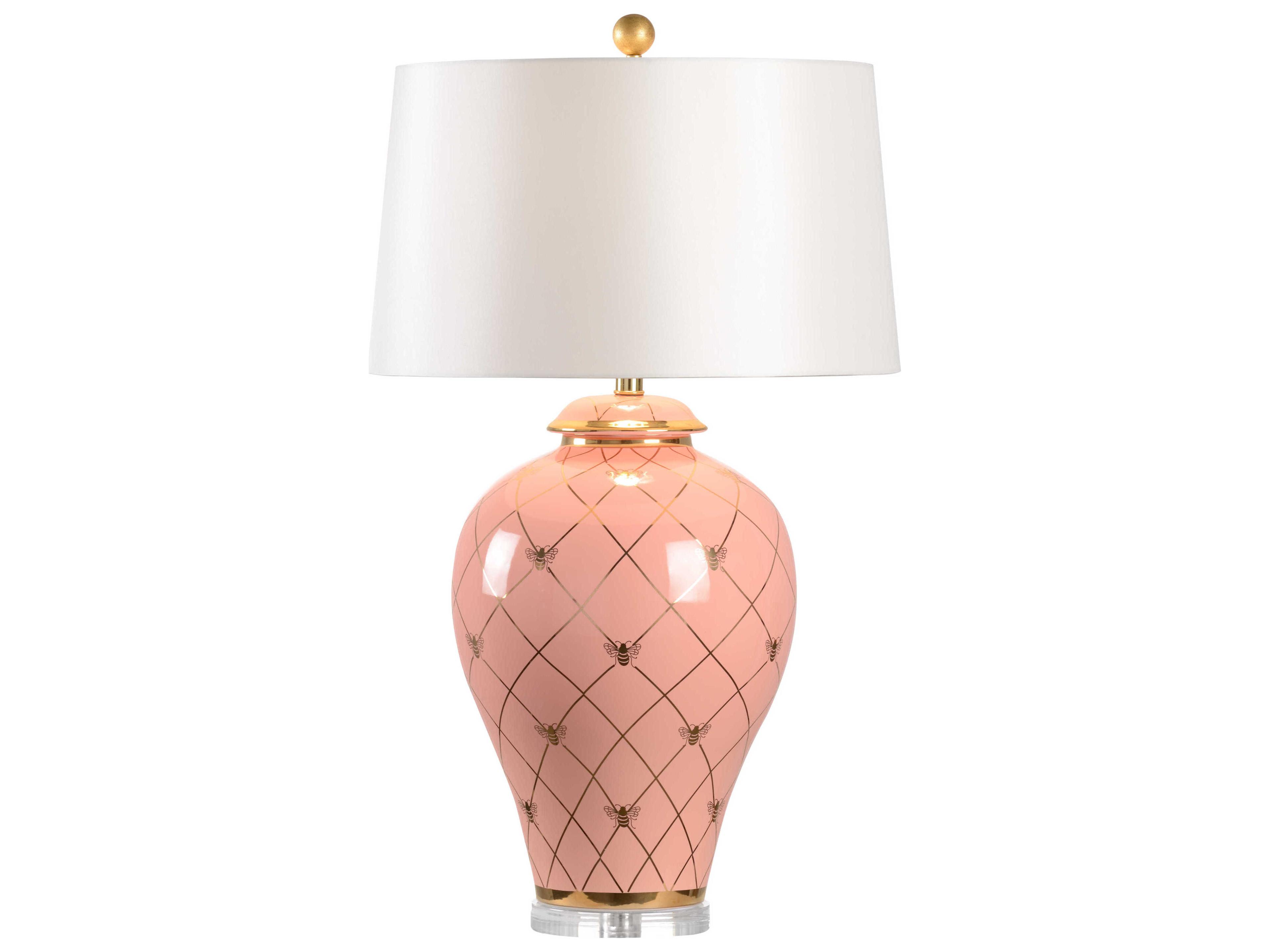 Chelsea House Shayla Copas Ginger Jar Pink Gold Table Lamp - Coral