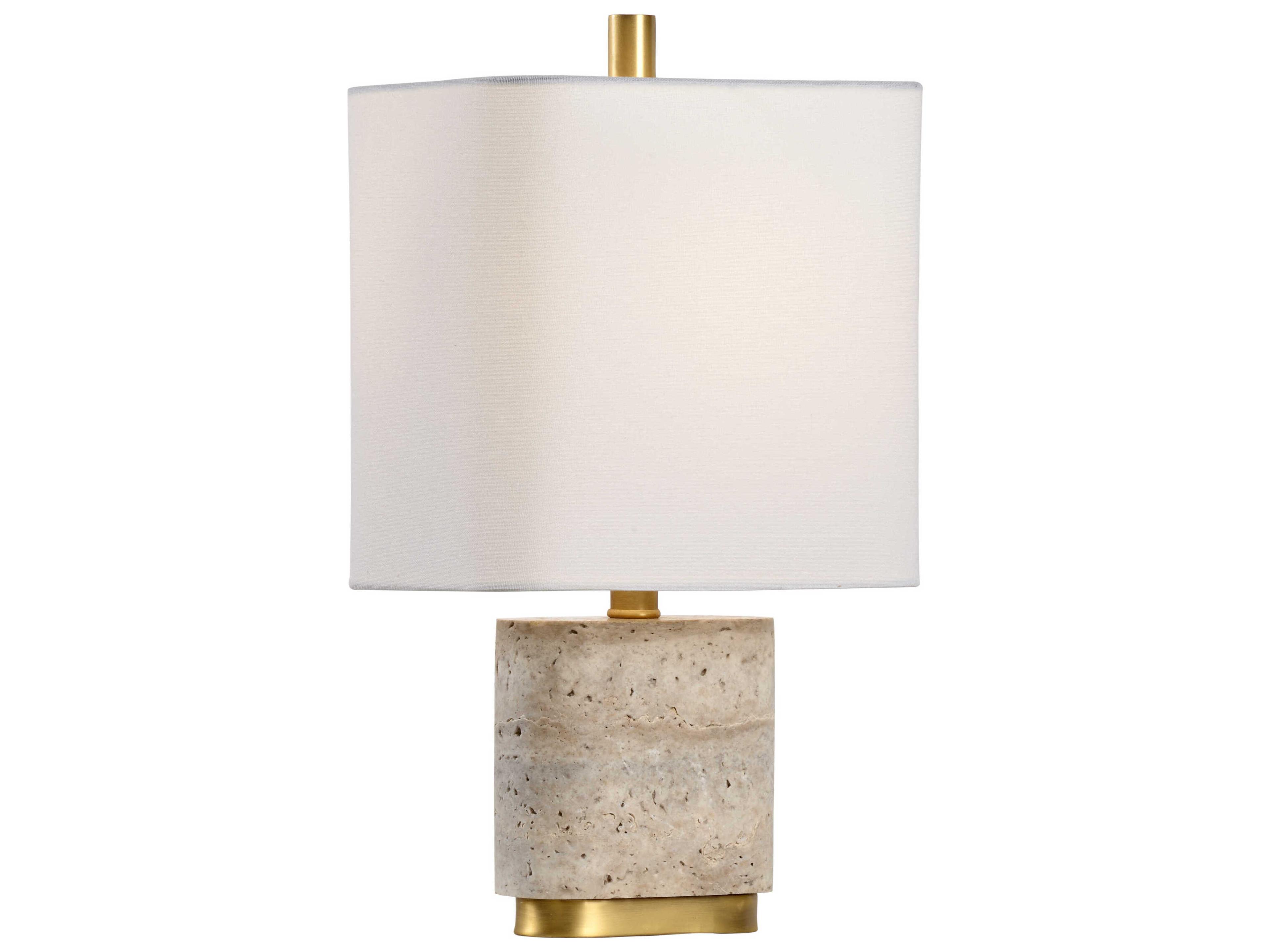 Chelsea House Stone White Brown Table Lamp (Sm)