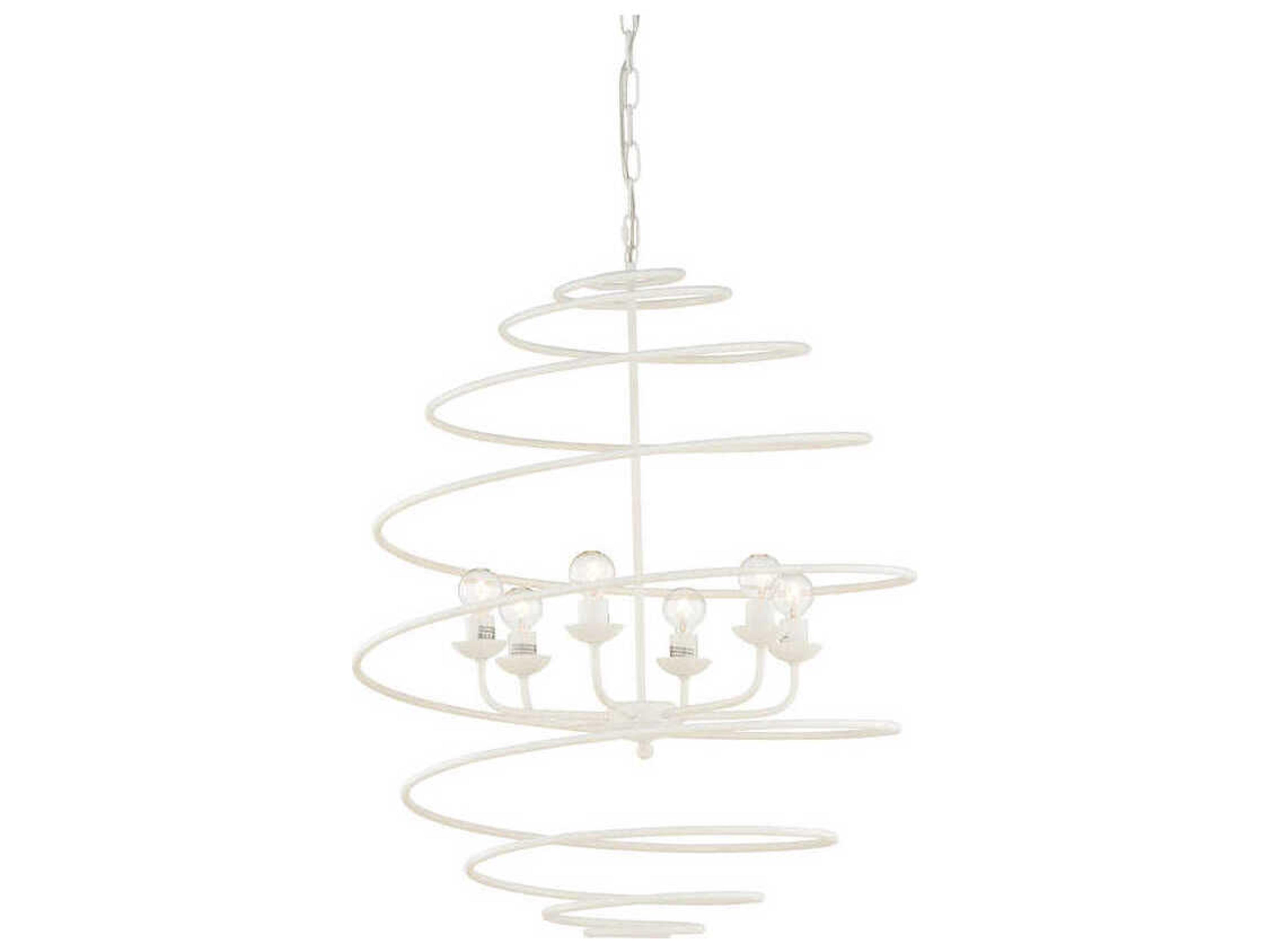 Chelsea House Spyra 6-Light Matte White Chandelier