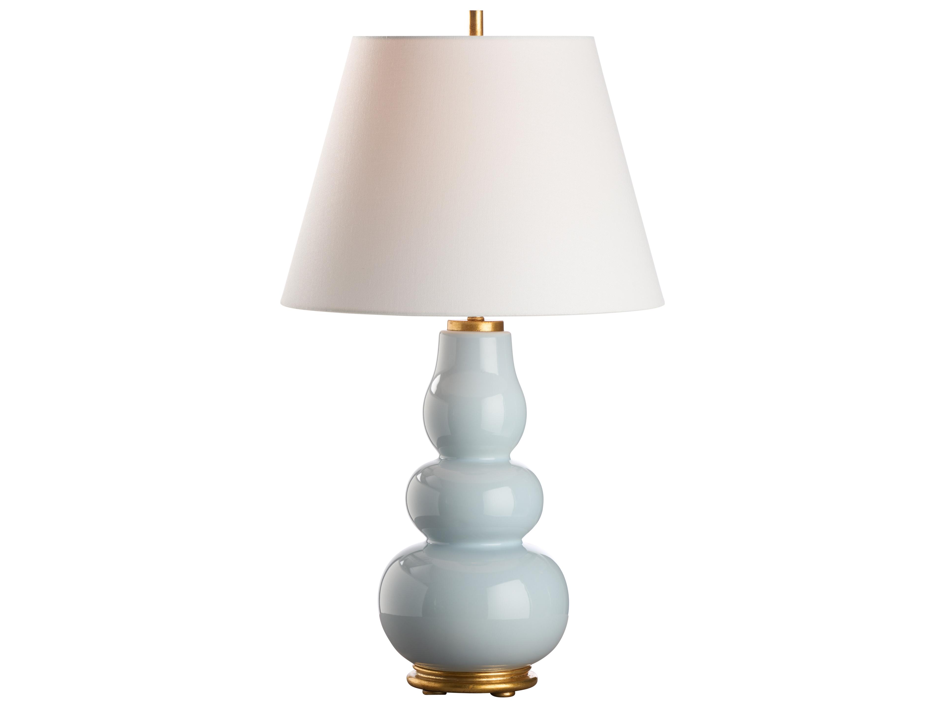 Chelsea House Jamie Merida Light Blue Glaze Gold Leaf Table Lamp