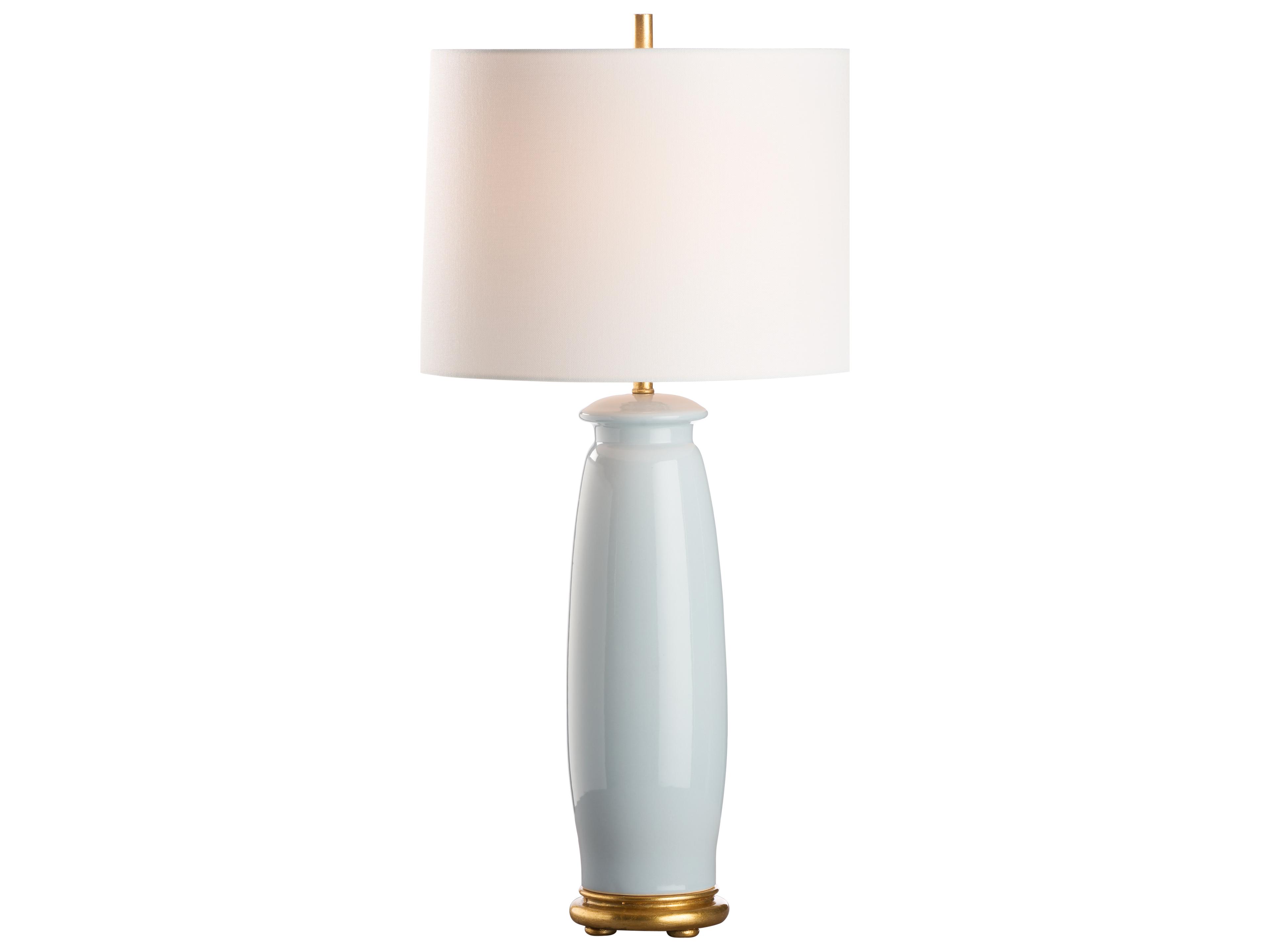 Chelsea House Jamie Merida Sleepy Hollow Glaze Gold Leaf Blue Table Lamp