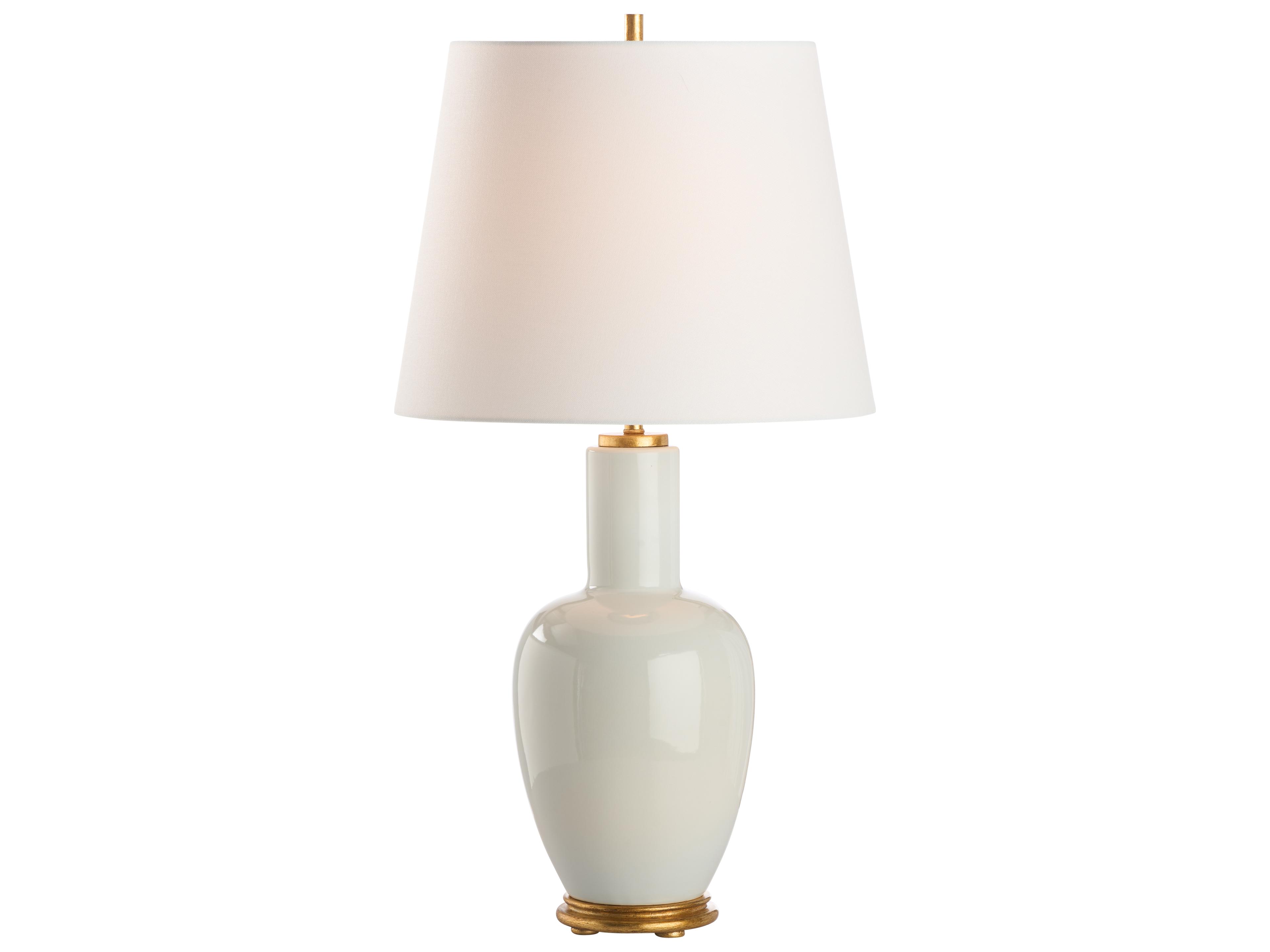 Chelsea House Jamie Merida Iceberg Glaze Gold Leaf Gray Table Lamp