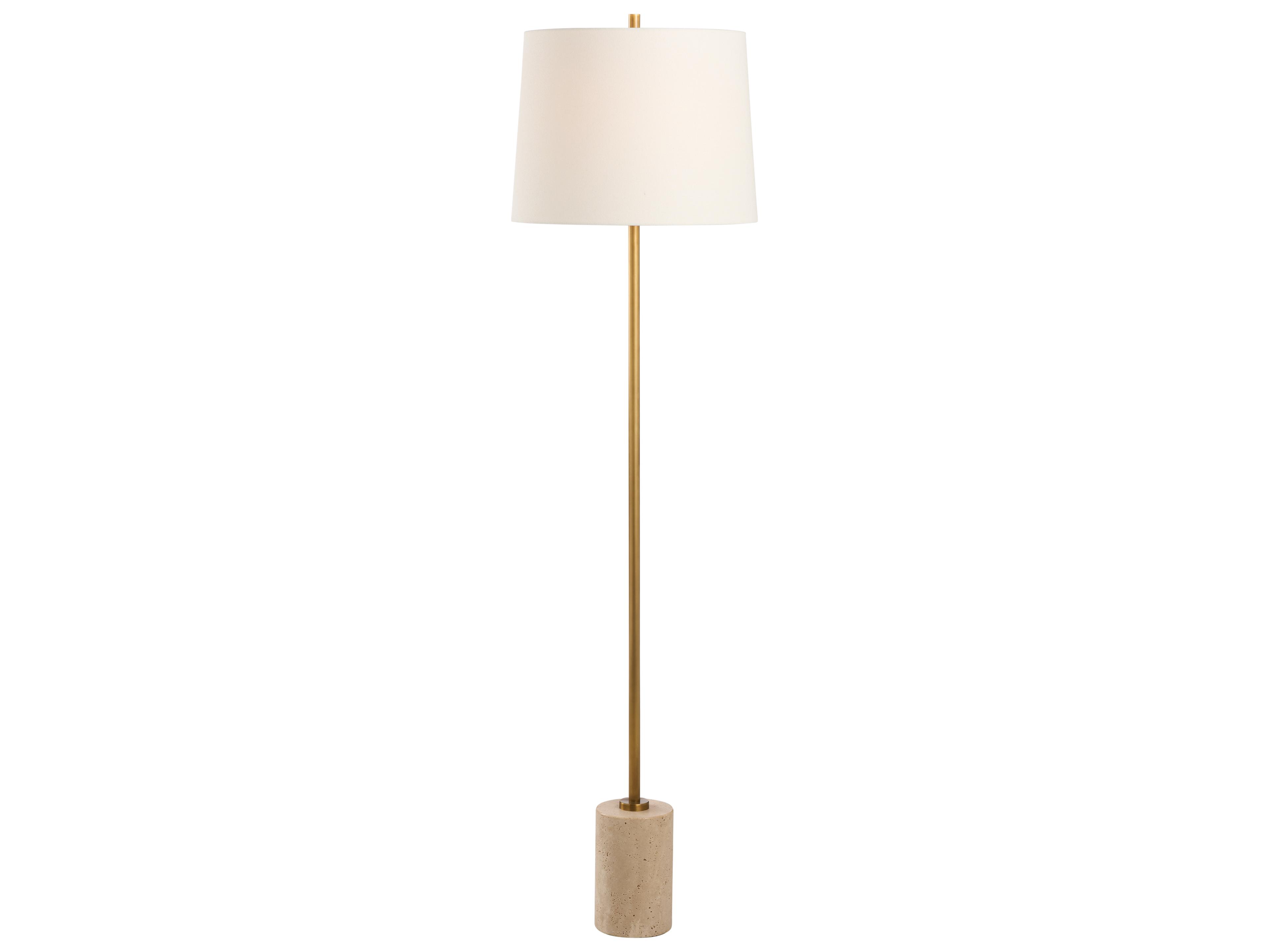 Chelsea House Jamie Merida Natural White Antique Brass Floor Lamp