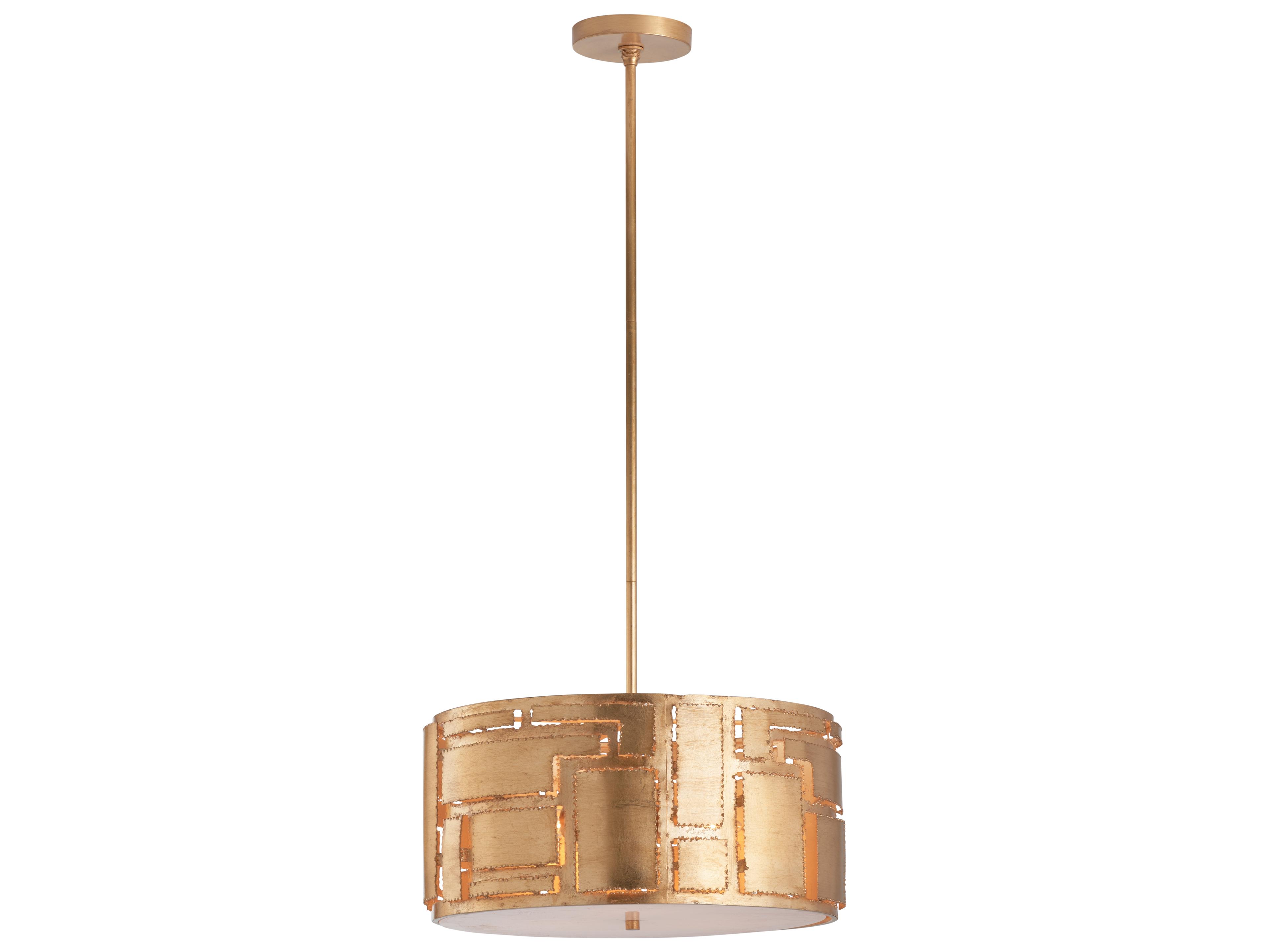 Chelsea House 3-Light Antique Brass Drum Pendant