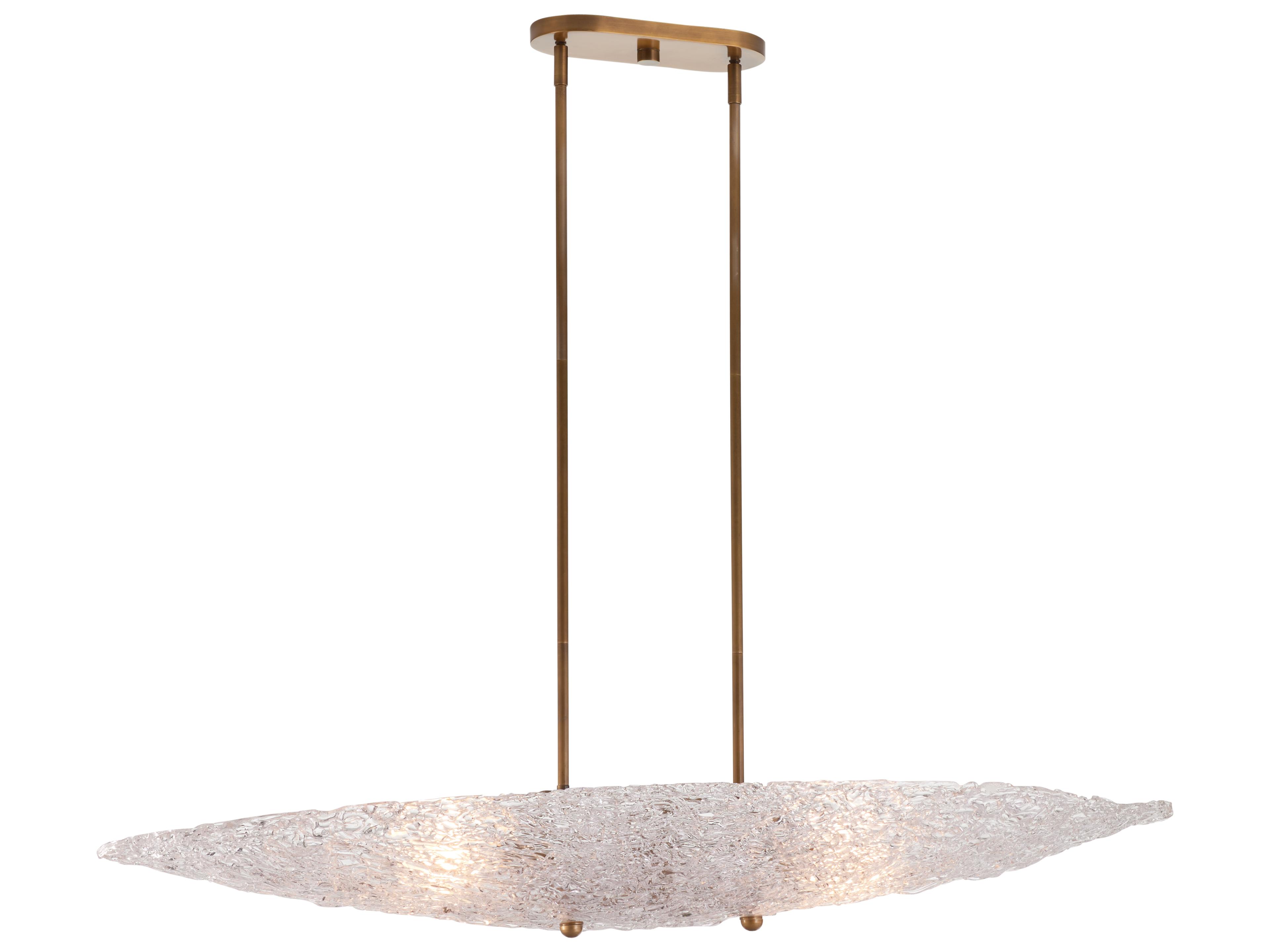 Chelsea House 2-Light Antique Brass Clear Linear Island Pendant