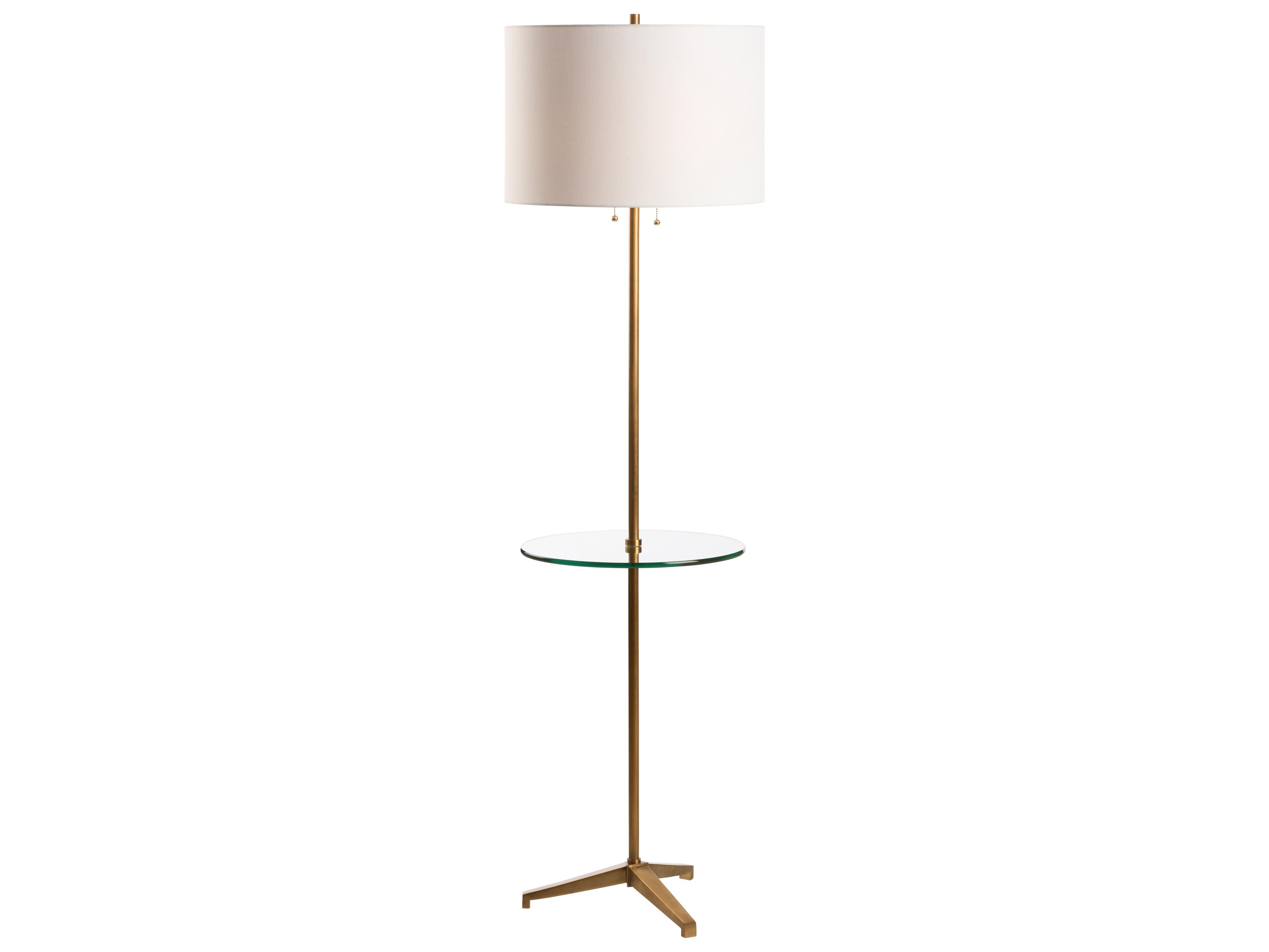 Chelsea House Pam Cain Aged Brass Clear Floor Lamp
