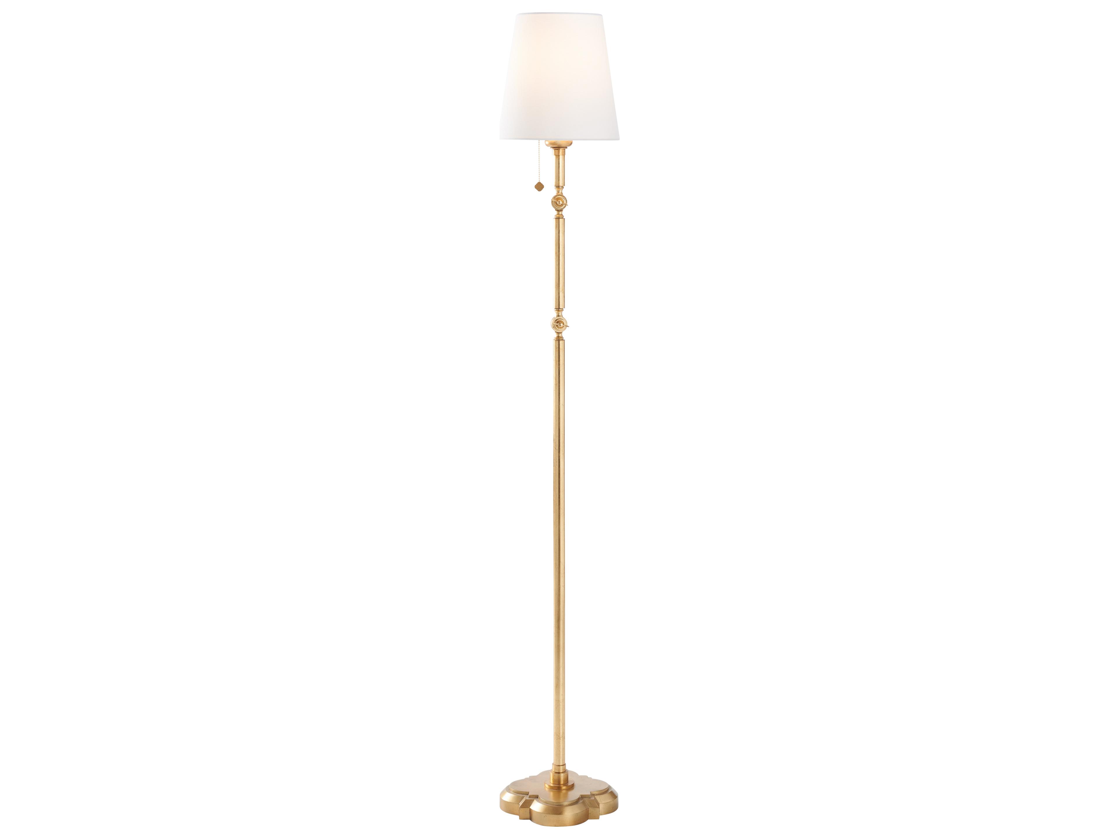 Chelsea House Lisa Kahn Gold Linen Brass Floor Lamp