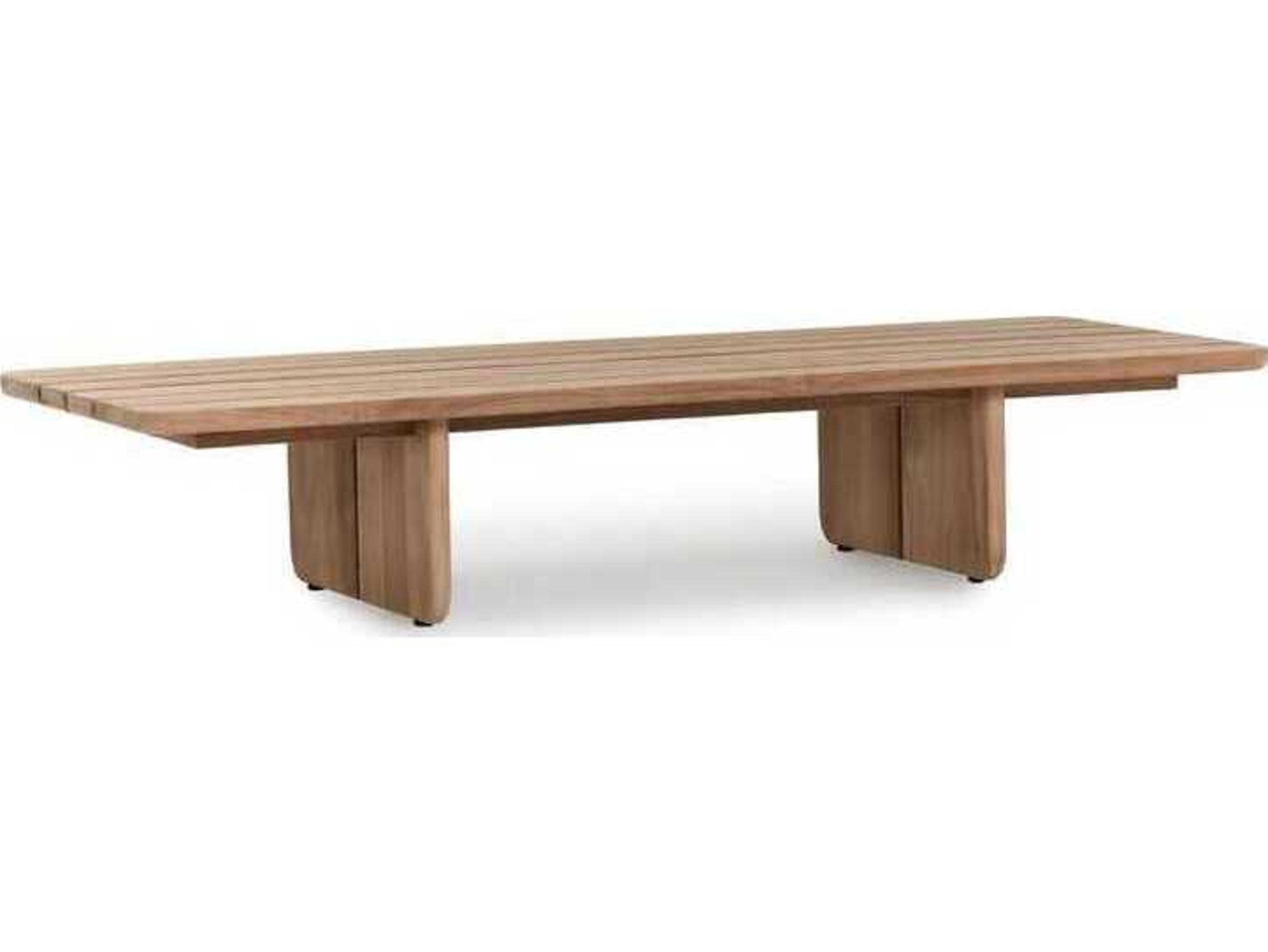 Classic Home Outdoor Hudson Natural Wood Rectangular Coffee Table