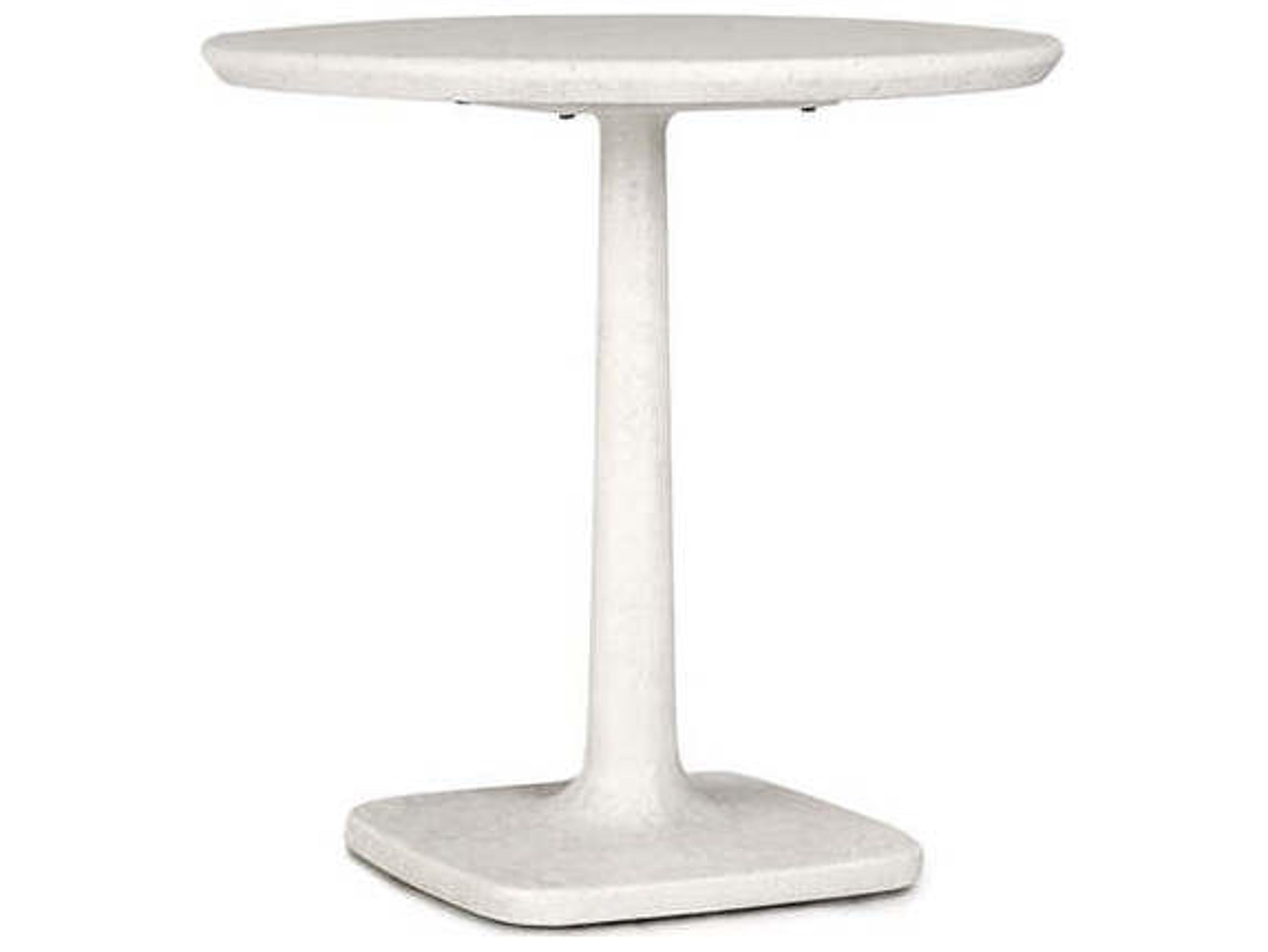 Classic Home Outdoor Paulina White Concrete Round Bistro Table