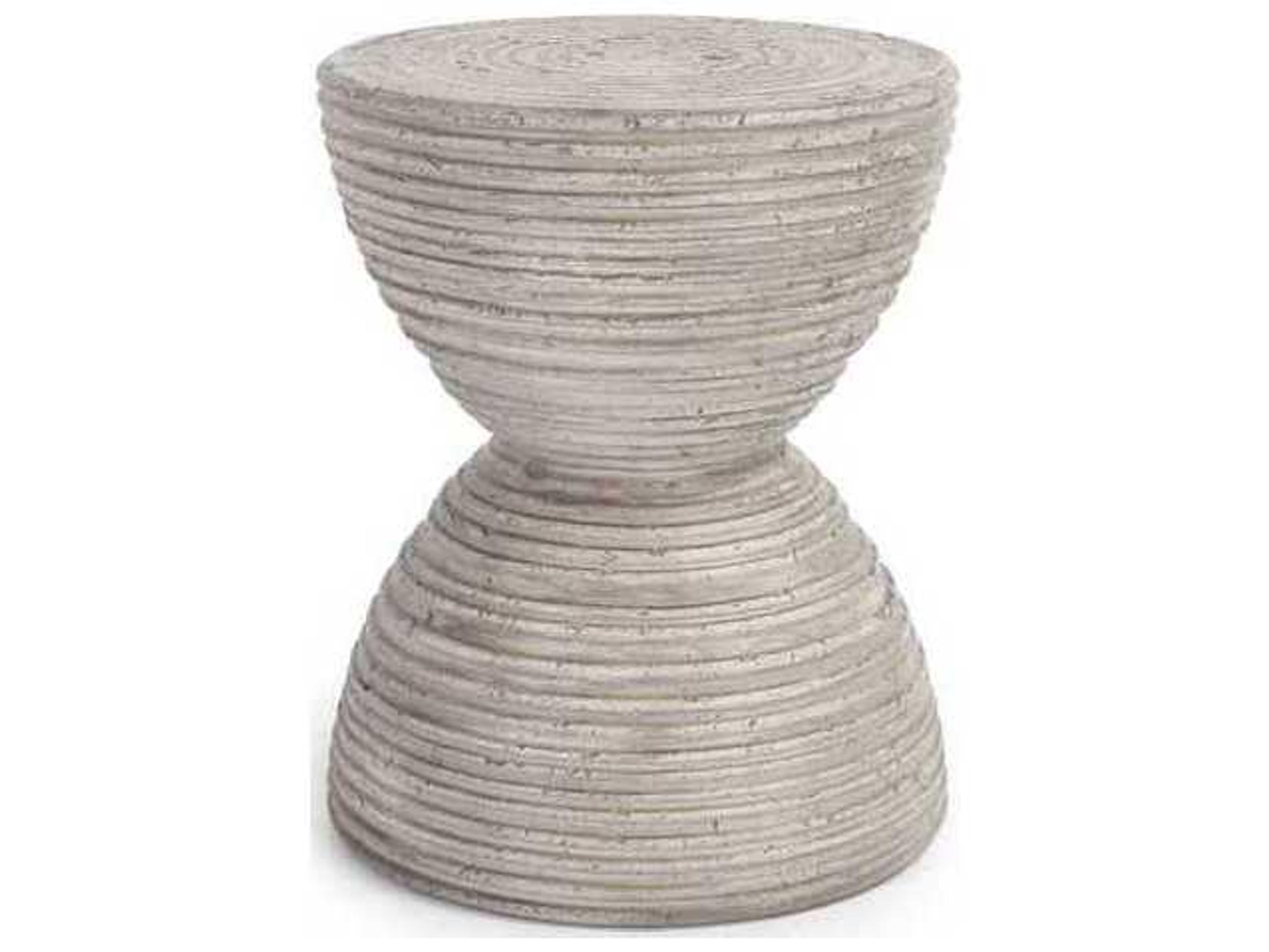 Corey Rough Light Grey Concrete Round End Table