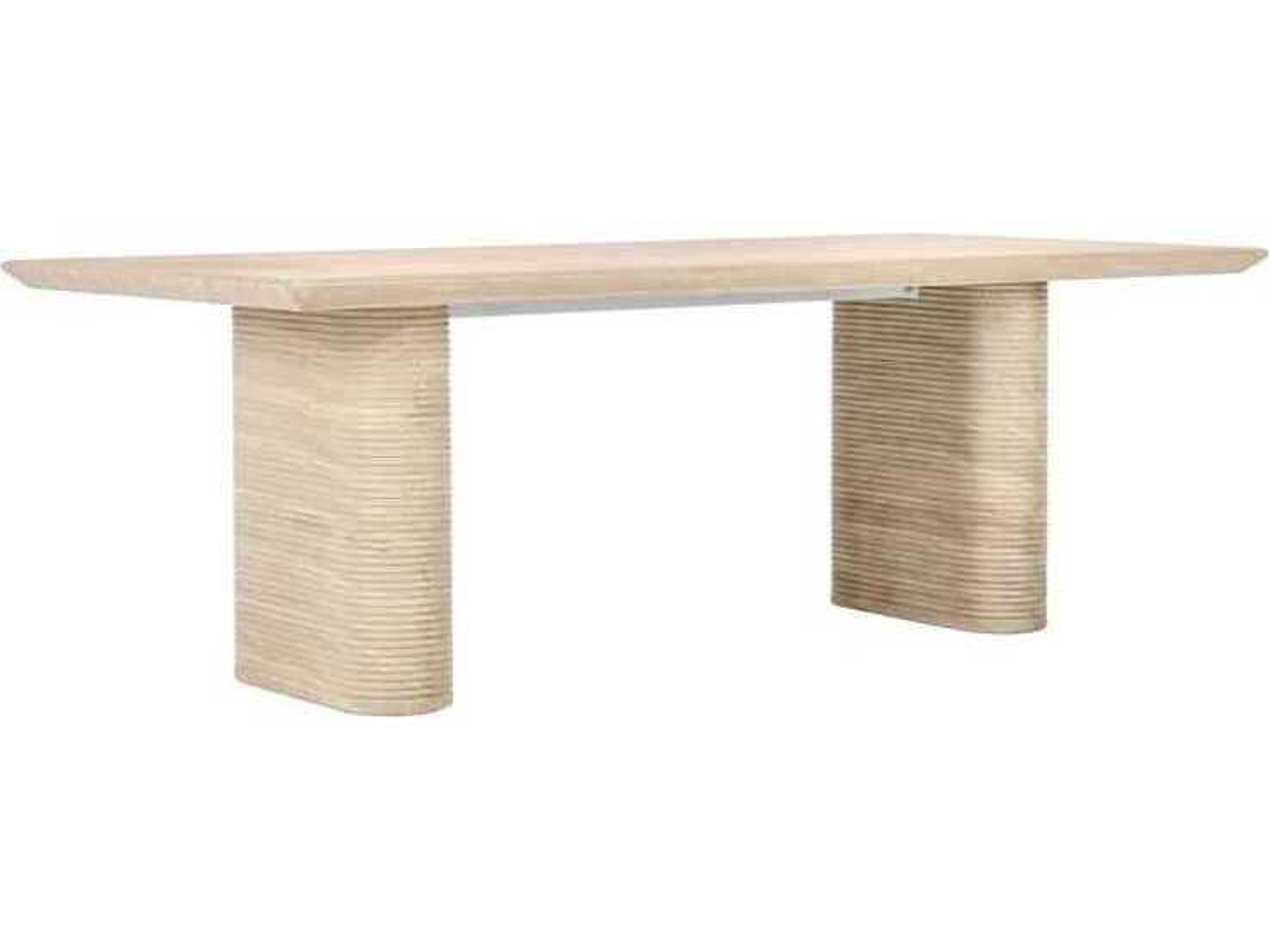 Classic Home Outdoor Aiden Beige Concrete Rectangular Dining Table