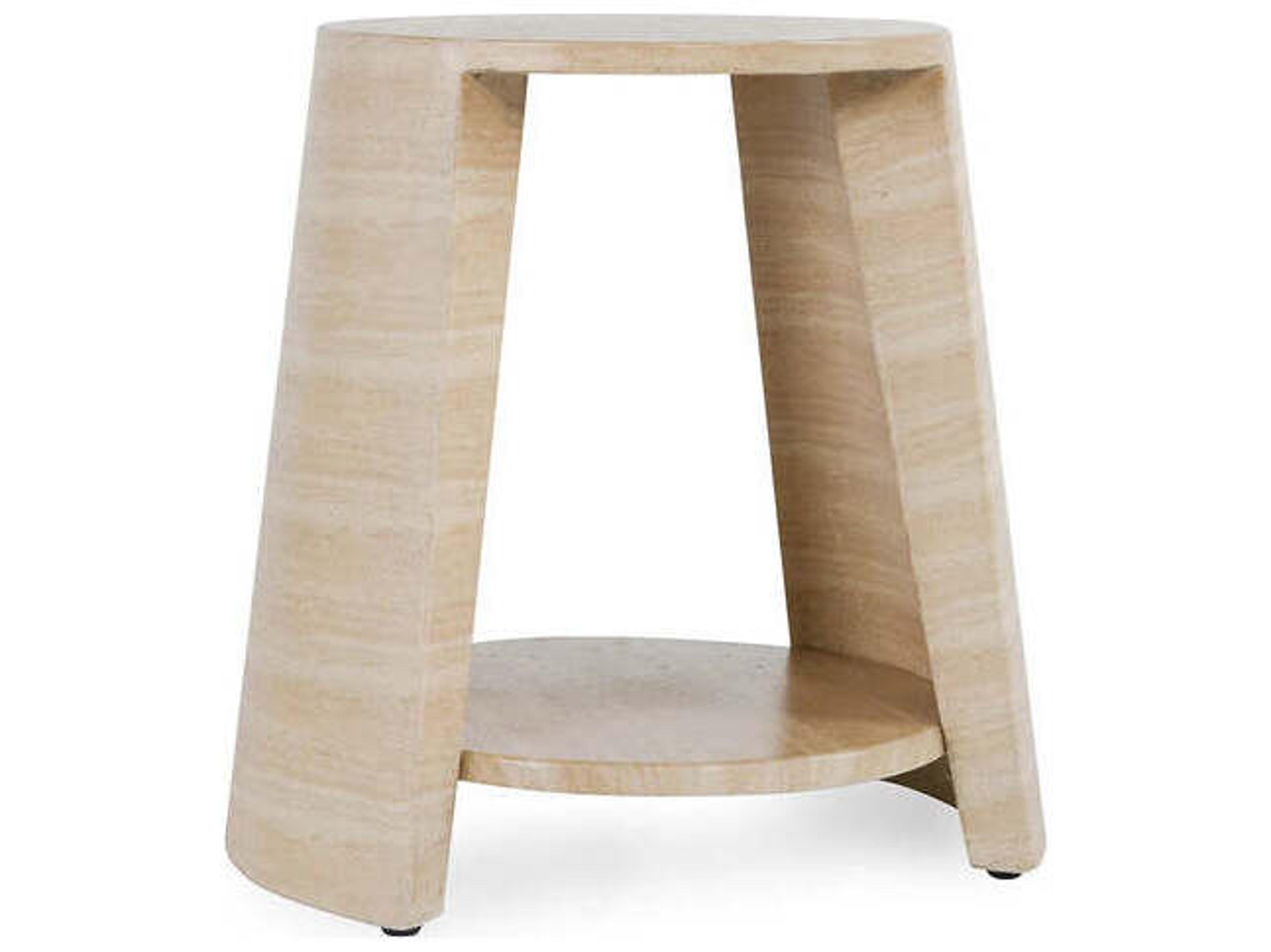 Classic Home Outdoor Rosen Beige Concrete Oval End Table