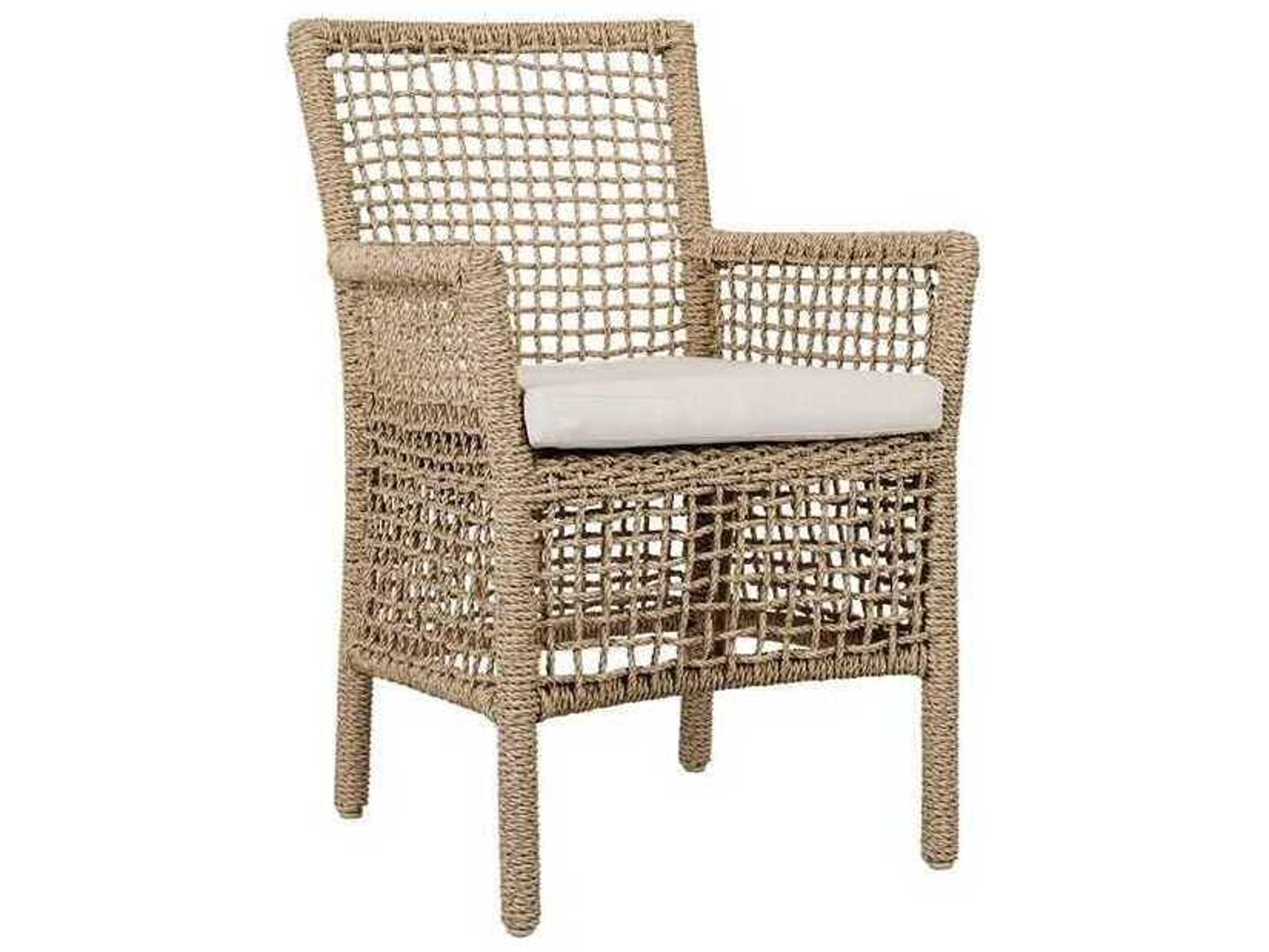 Classic Home Outdoor Brisbane Natural Brown Aluminum Cushion Dining Chair