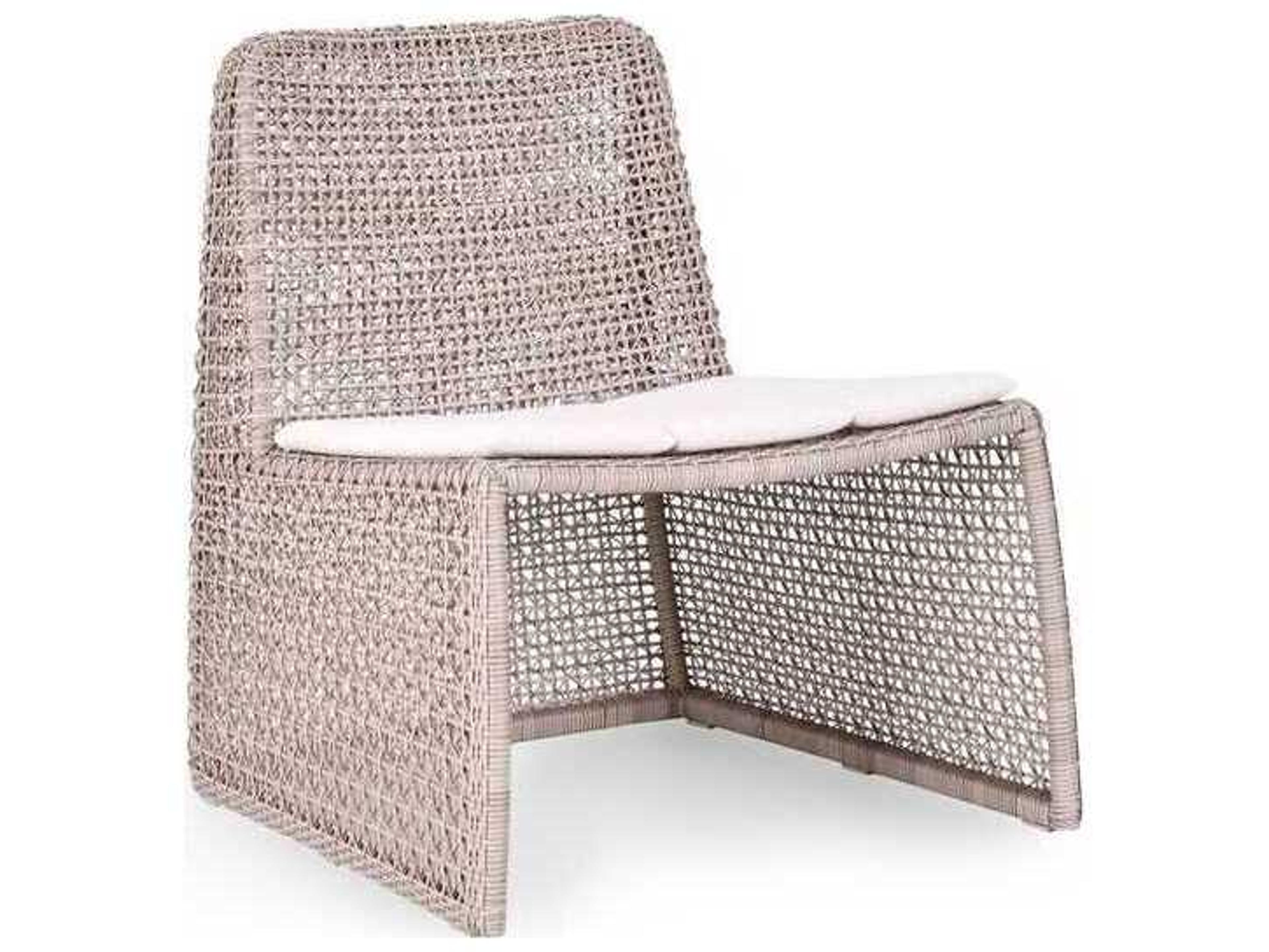 Michelle Beige, White Aluminum Wicker Lounge Chair