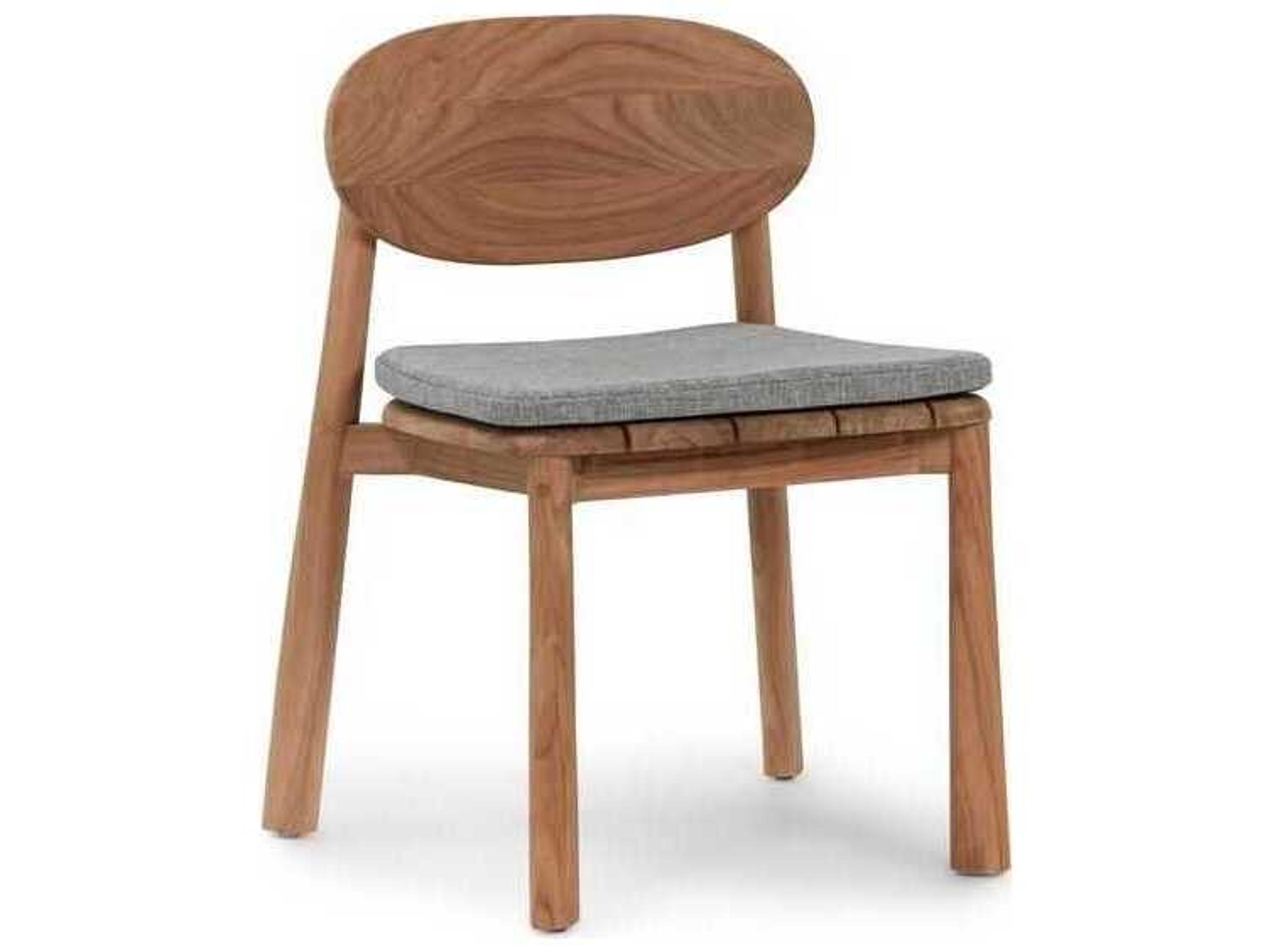Classic Home Outdoor Aston Natural Wood Cushion Dining Chair