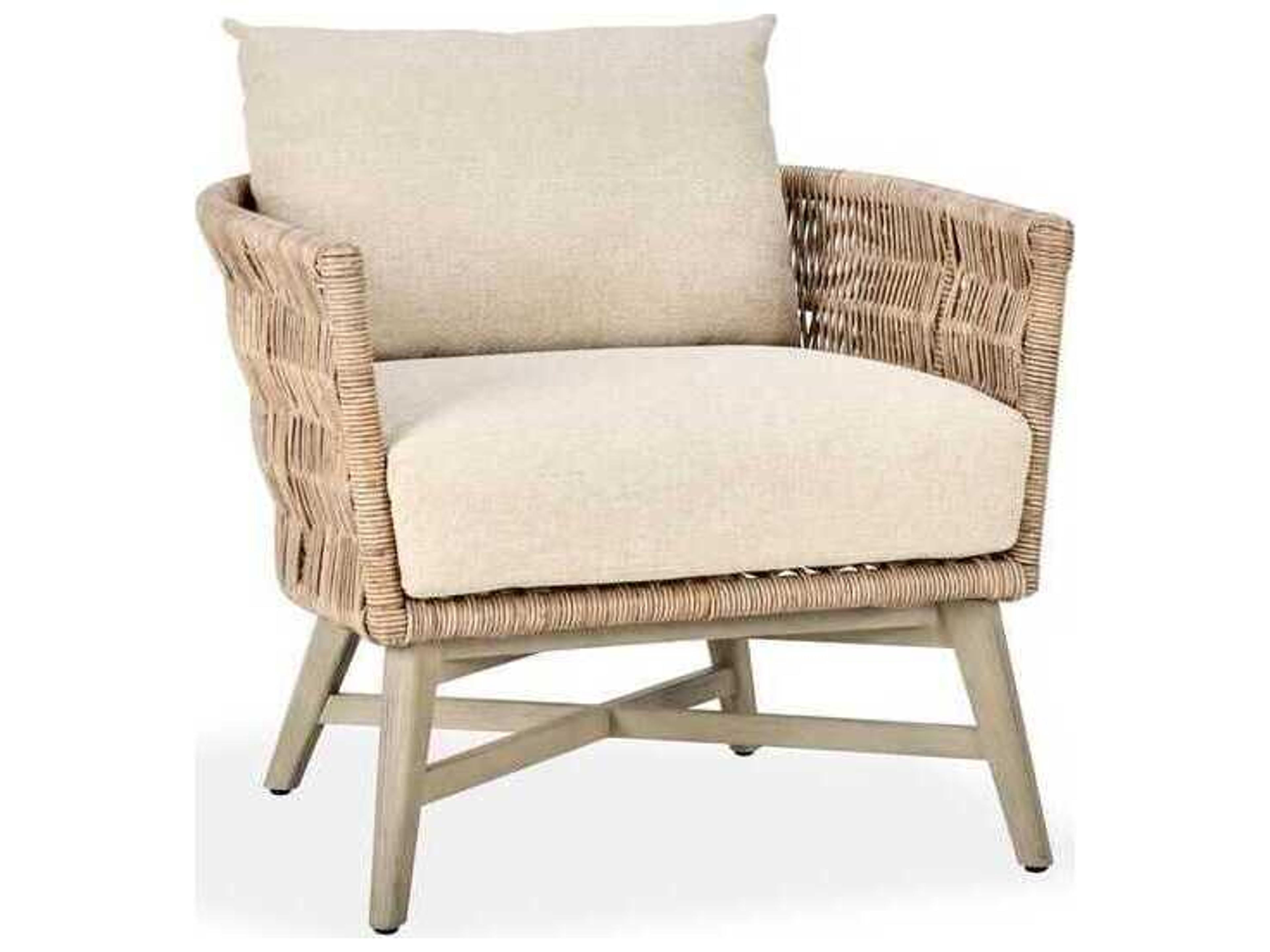 Classic Home Outdoor Collins Natural sand Wood Cushion Lounge Chair