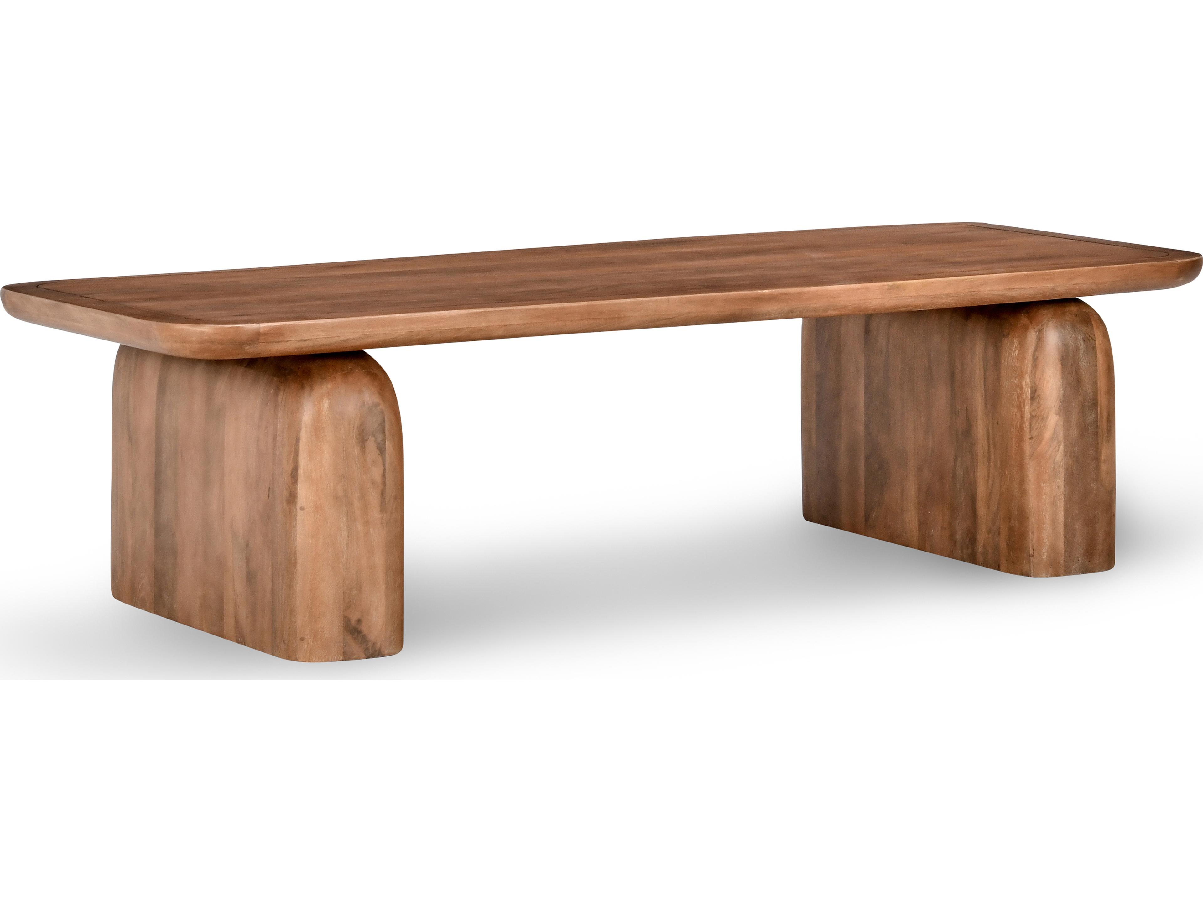 Classic Home Chloe Rectangular Wood Brown Coffee Table