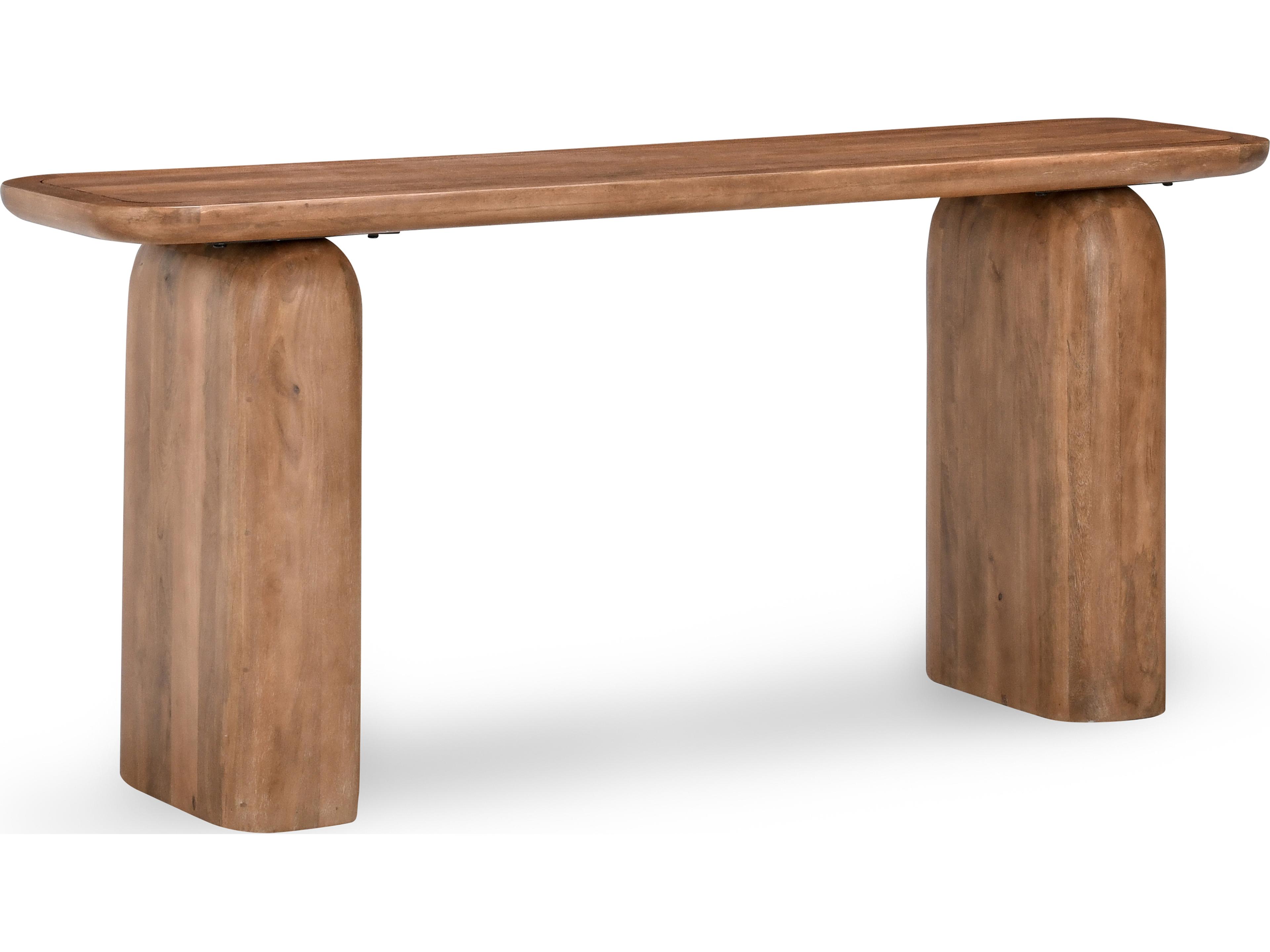 Classic Home Chloe Rectangular Wood Brown Console Table