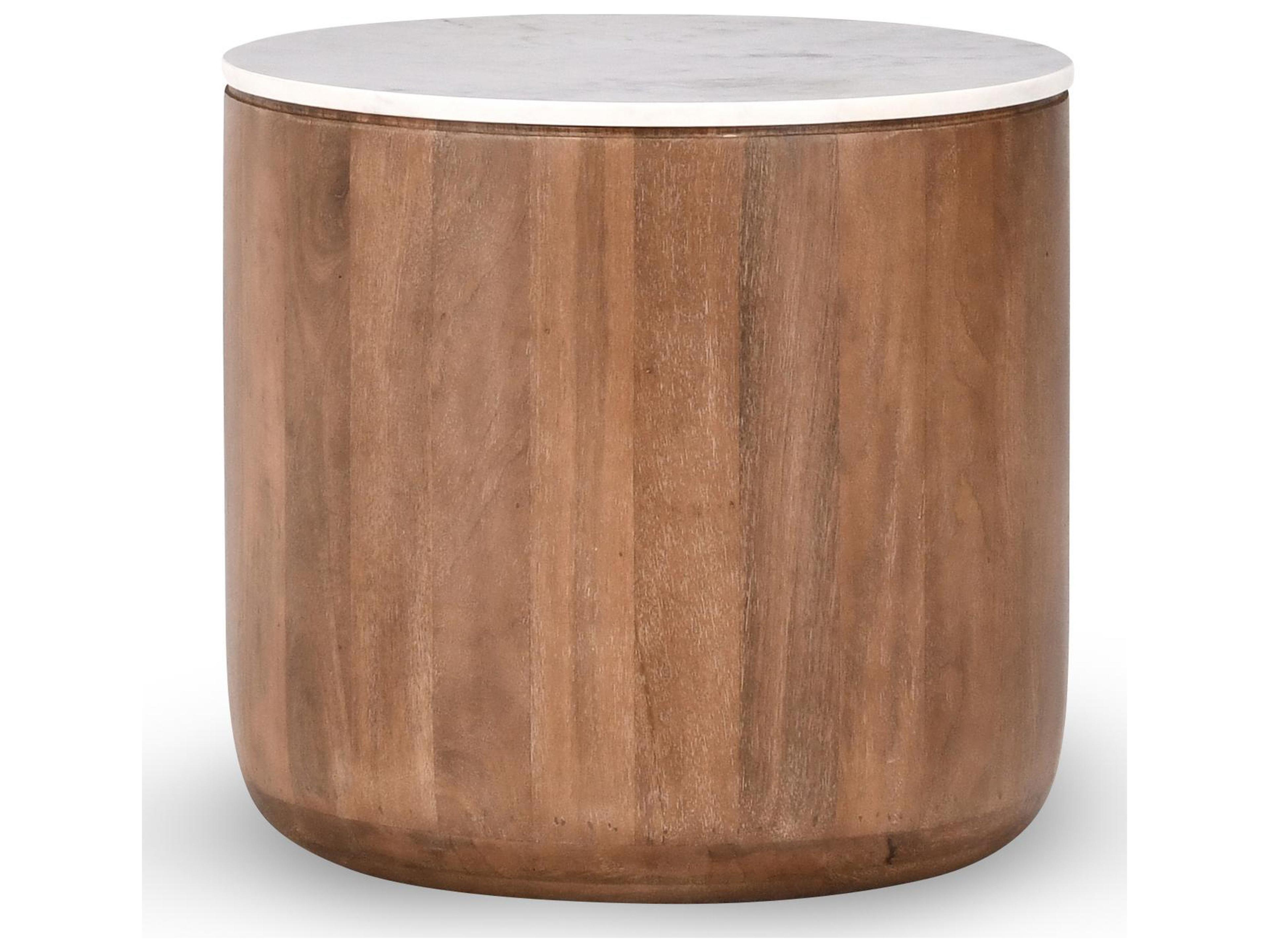 Classic Home Josie Round Umber marble End Table
