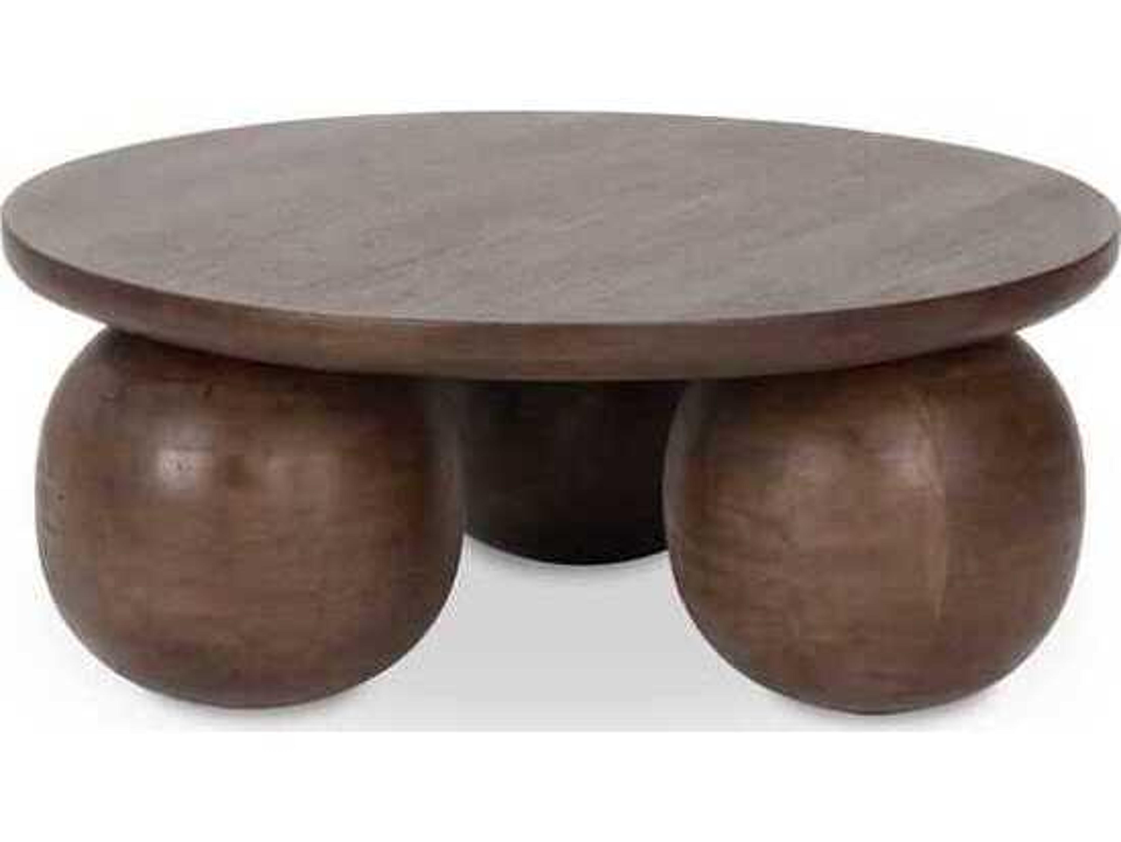 Classic Home Ronda Round Wood Coffee Table