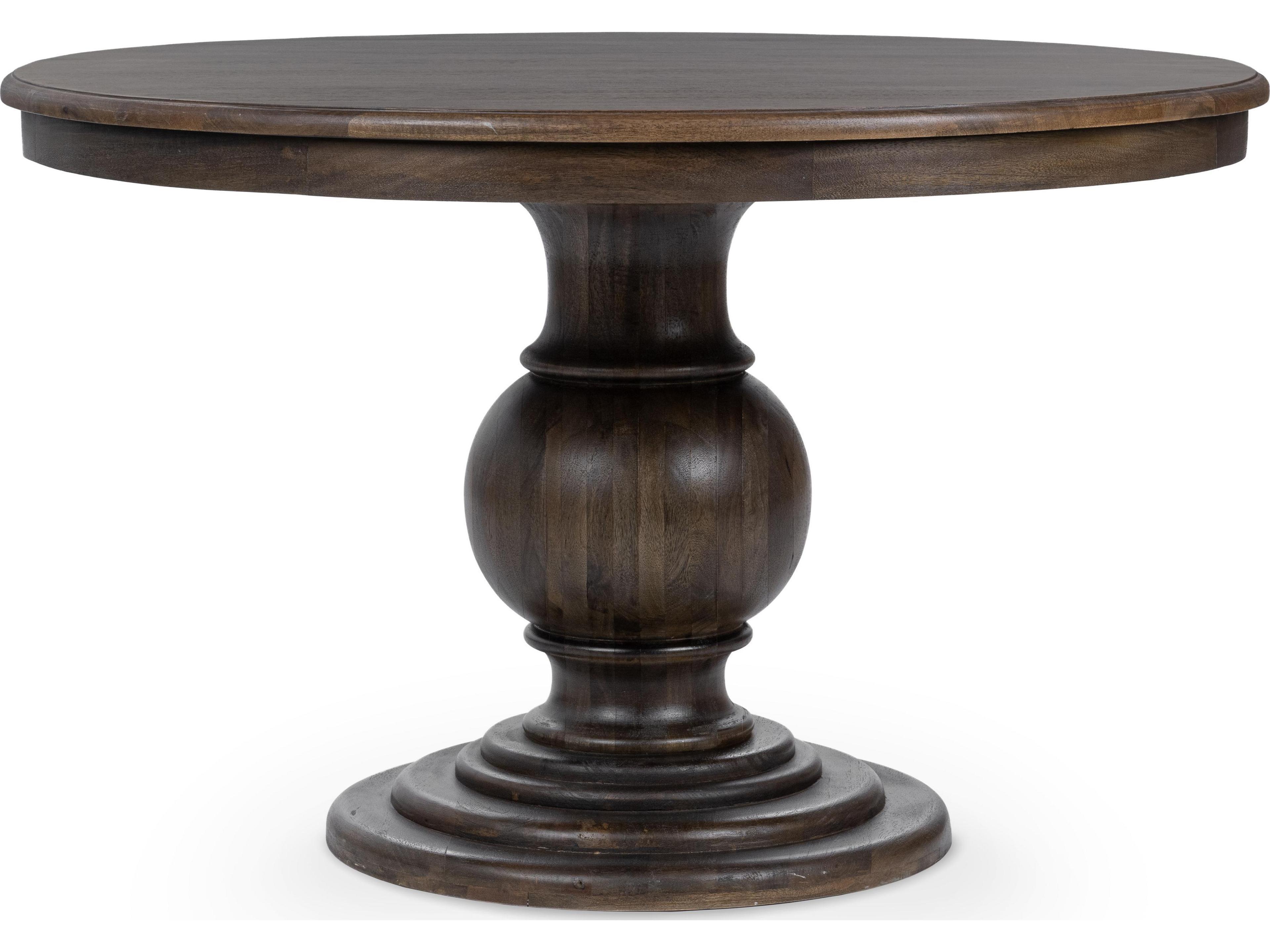 Classic Home Brookside Round Wood Cocoa Brown Dining Table