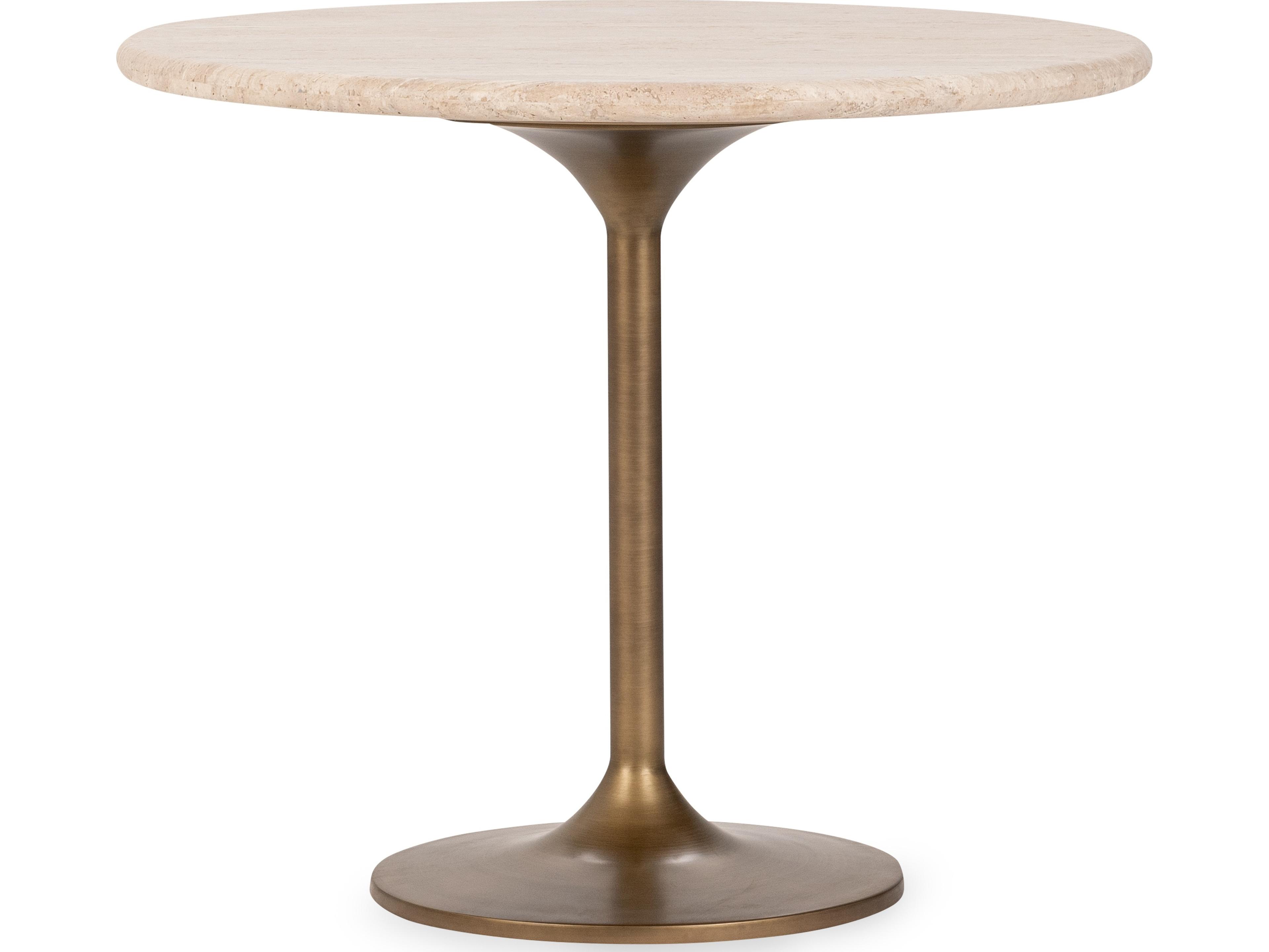 Classic Home Malani Round Stone Tan Dining Table