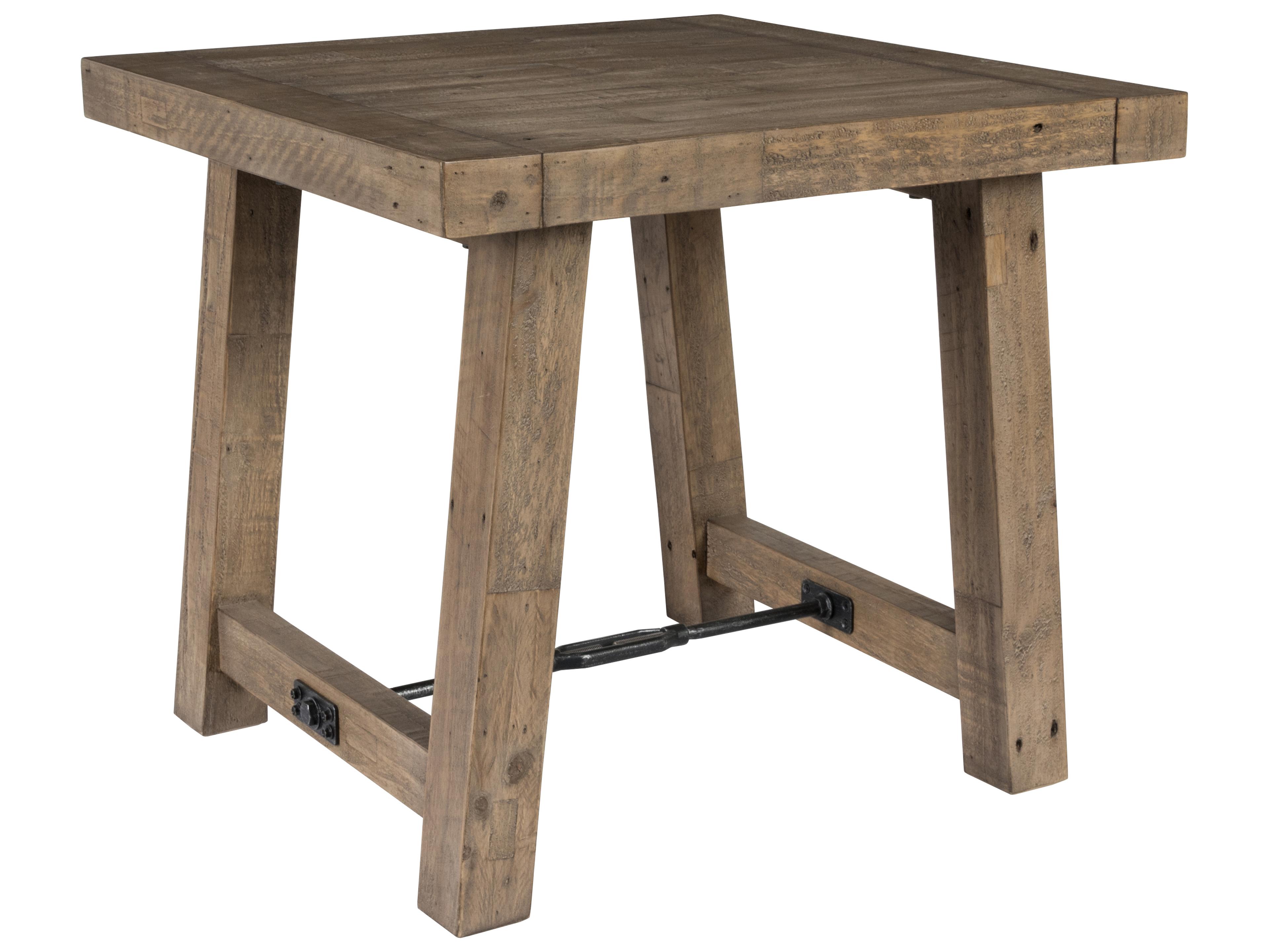 Classic Home Tuscany Square Wood Distressed Brown End Table