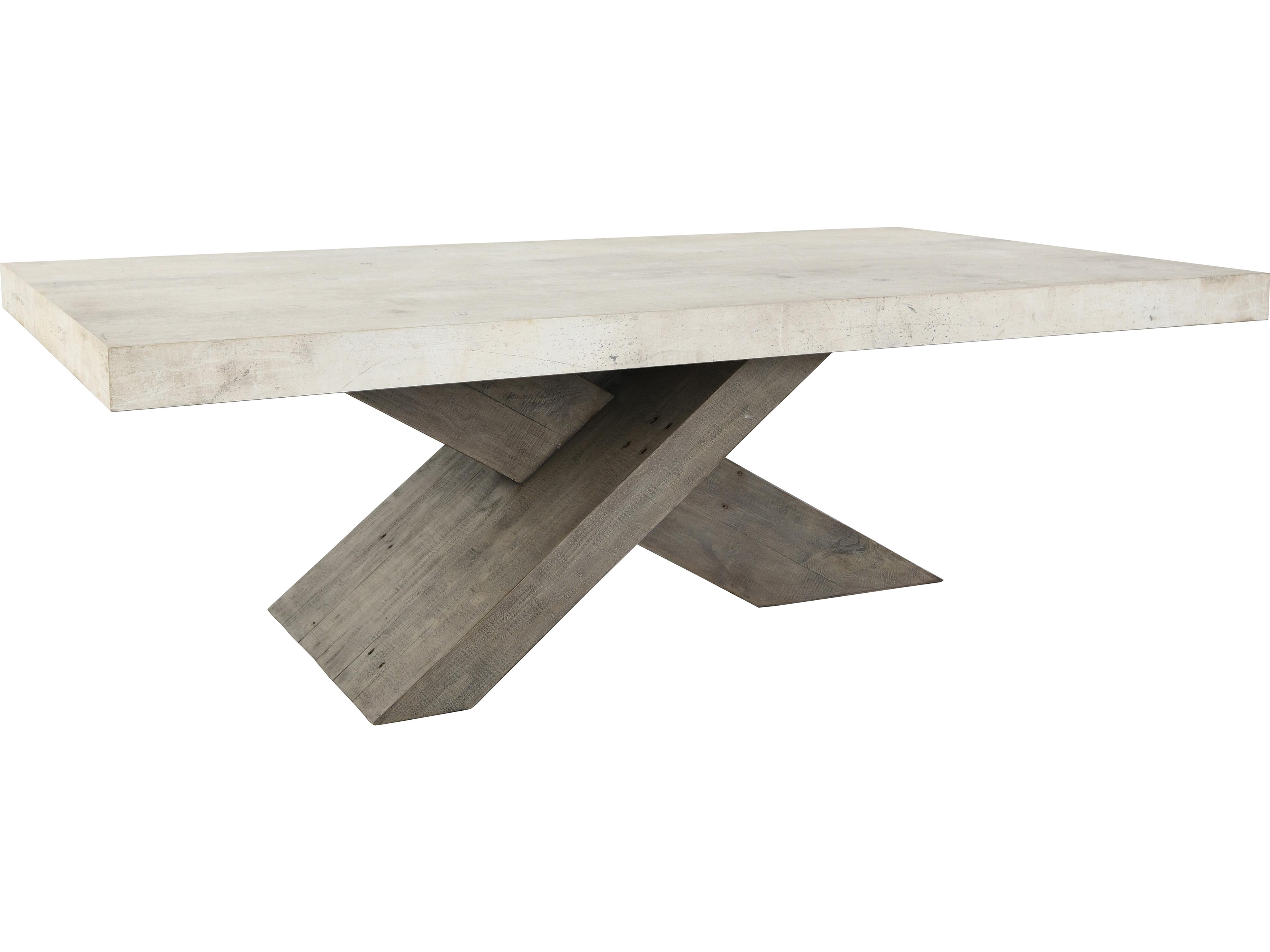 Classic Home Durant Rectangular Concrete Antique White Coffee Table