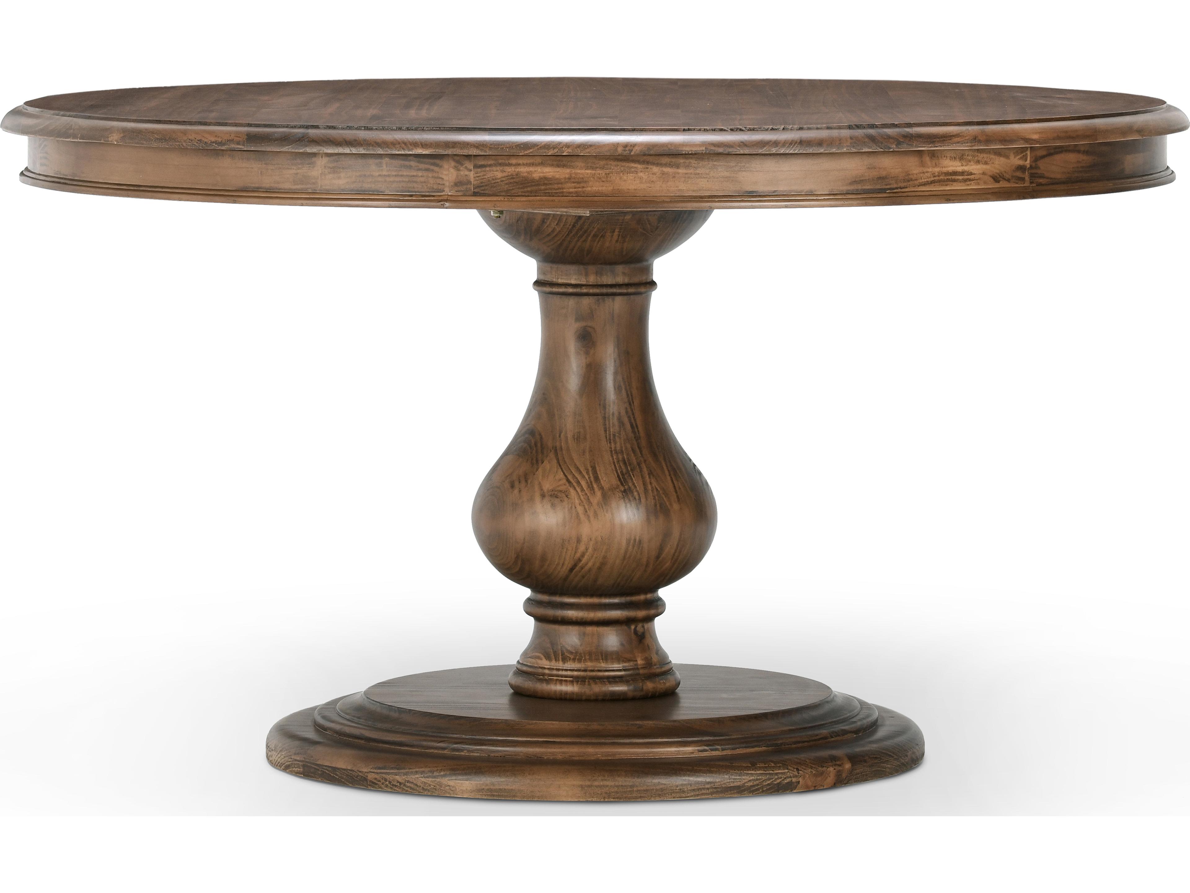 Classic Home Adrienne Round Wood Almond Brown Dining Table