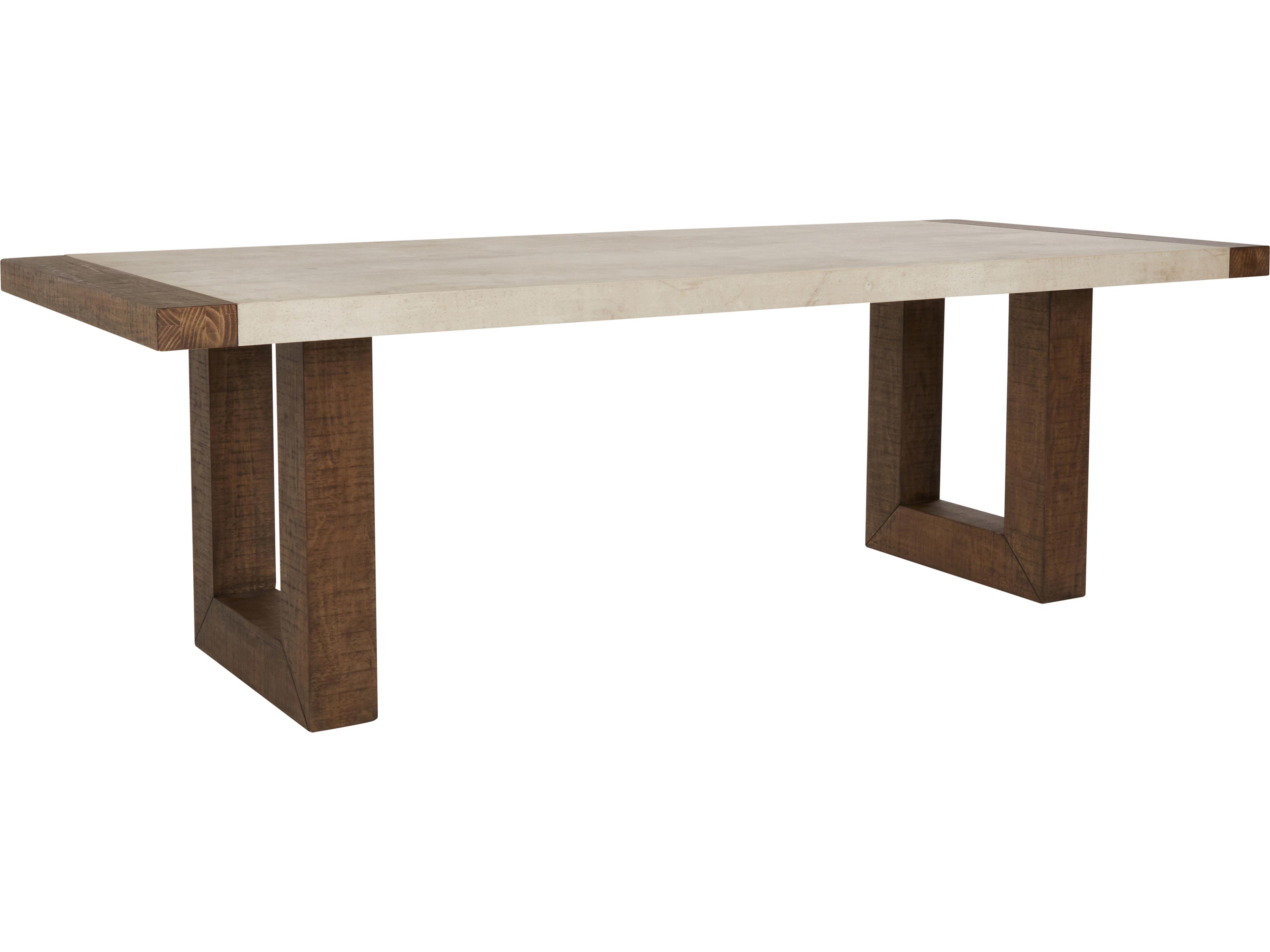 Classic Home Glenwood Rectangular Concrete Alabaster White Dining Table