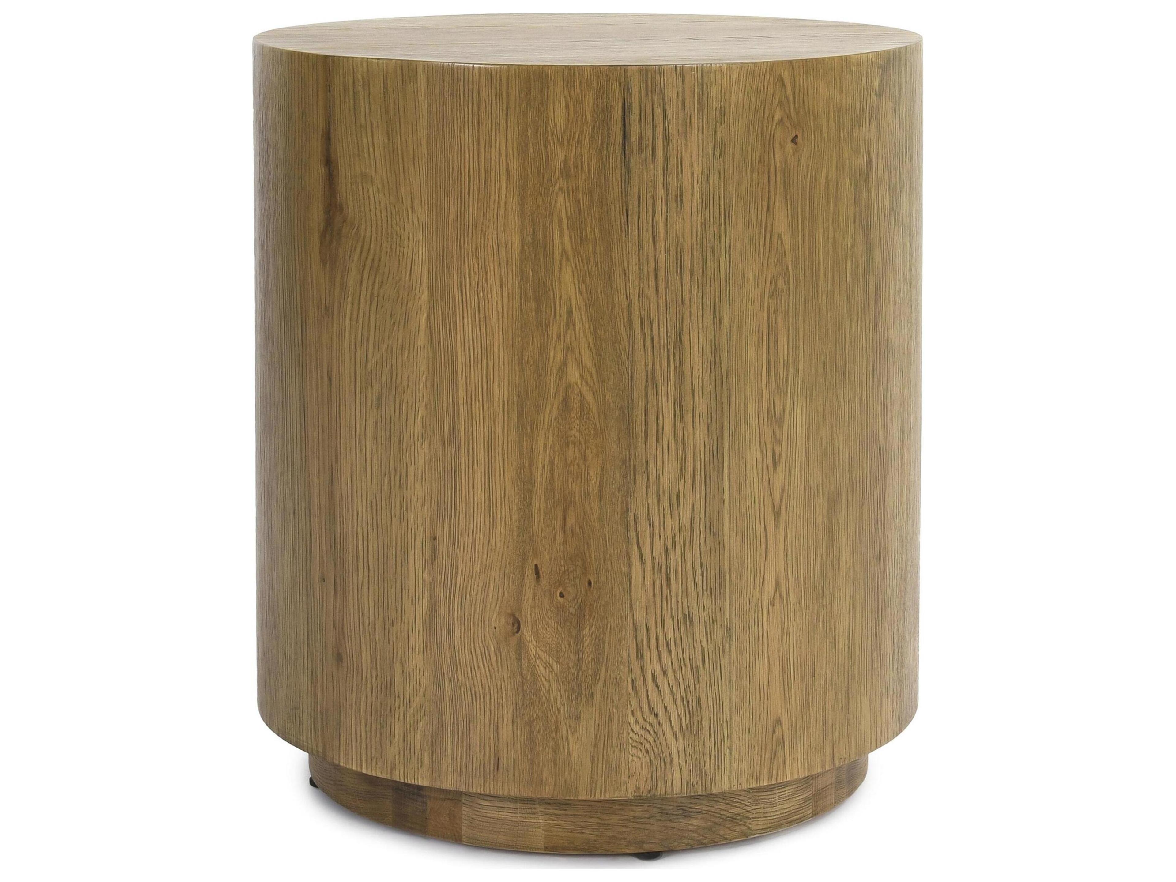 Classic Home Layne Round Wood Light Brown End Table