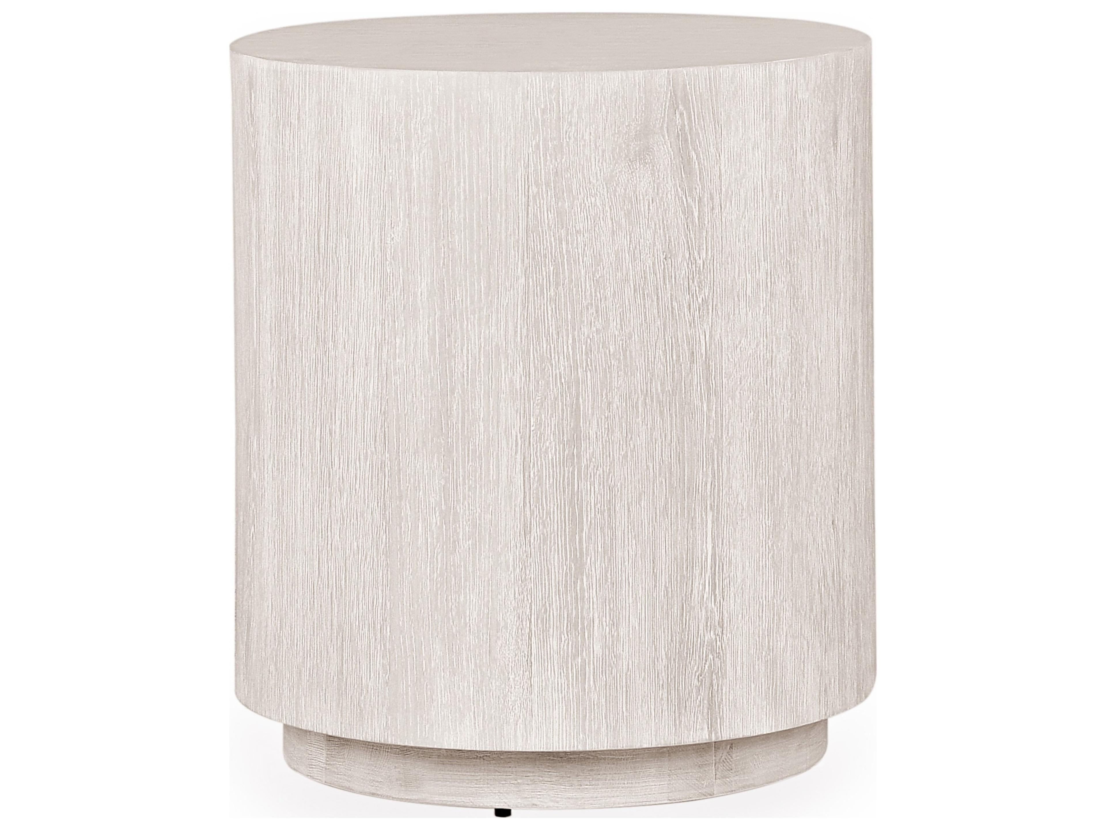 Classic Home Layne Round Wood White Wash End Table