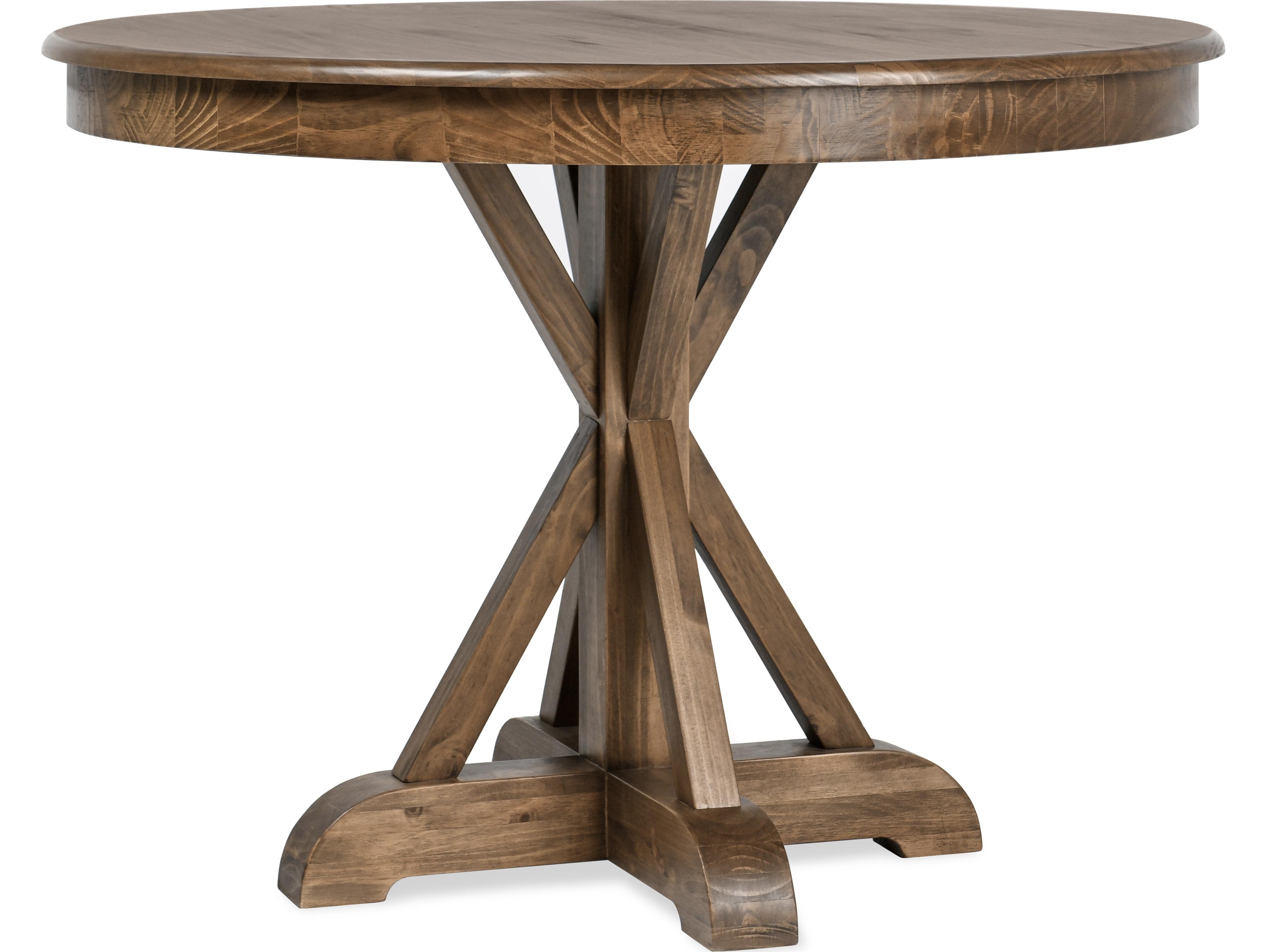Classic Home Maxwell Round Wood Brown And Gold Dining Table