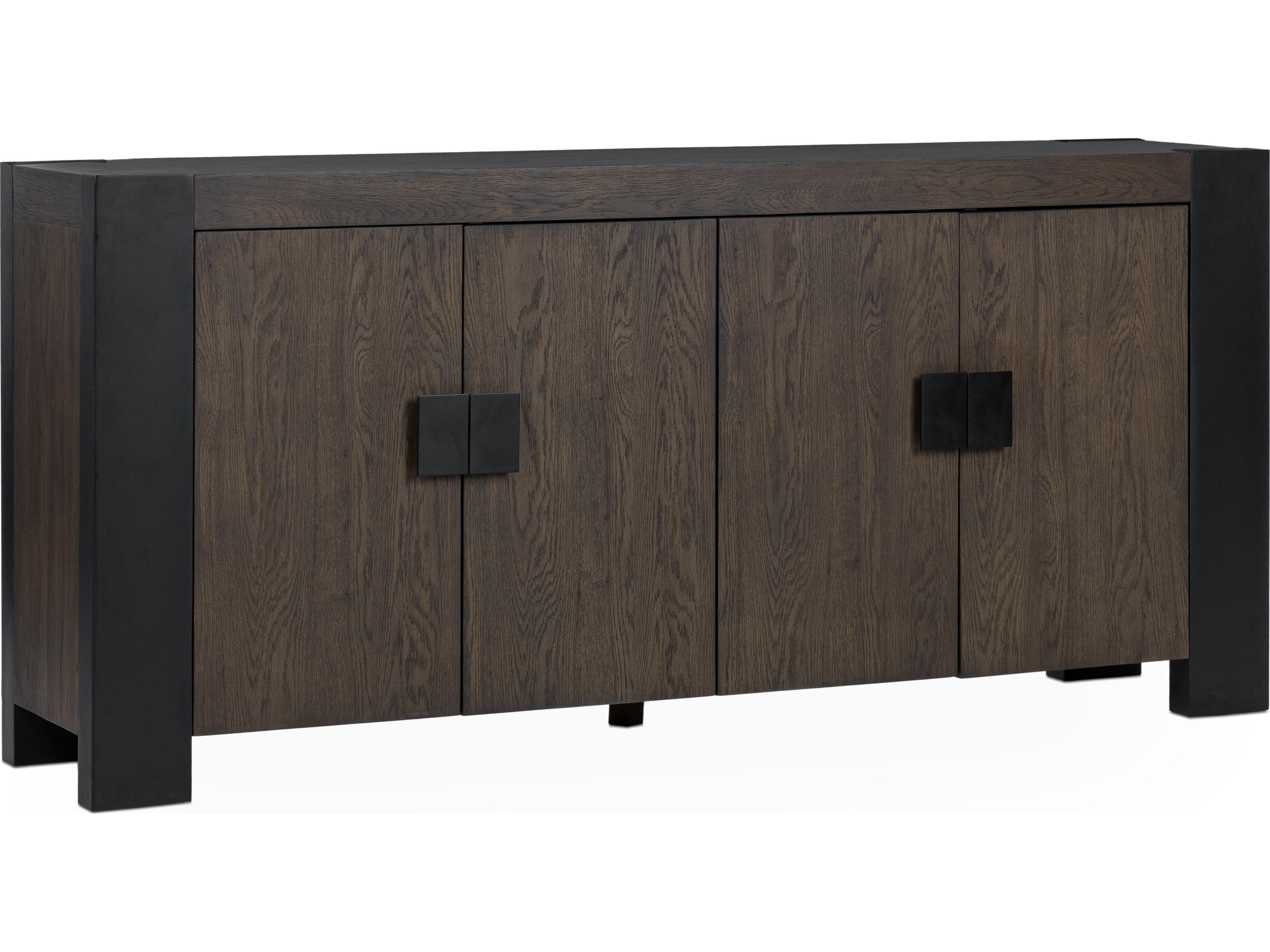 Classic Home Deaven 78" Oak Wood Toasted Brown Sideboard