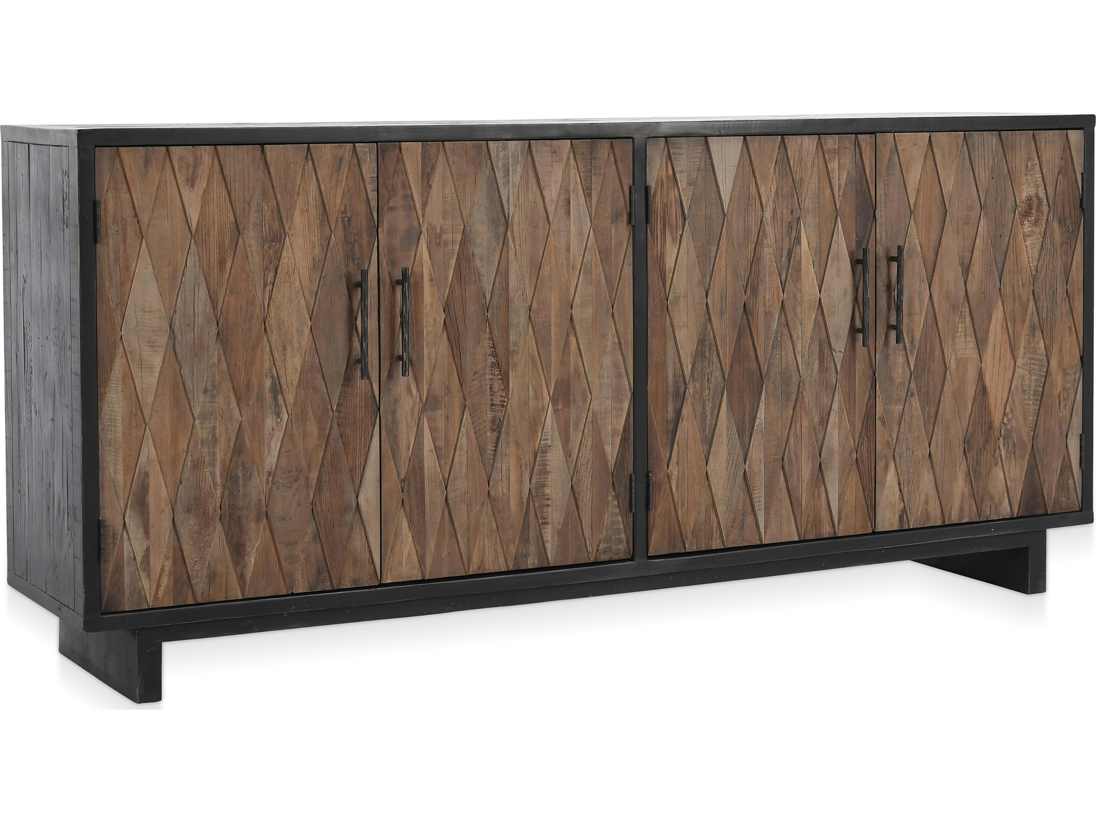Classic Home Anton 78" Elm Wood Black Sideboard
