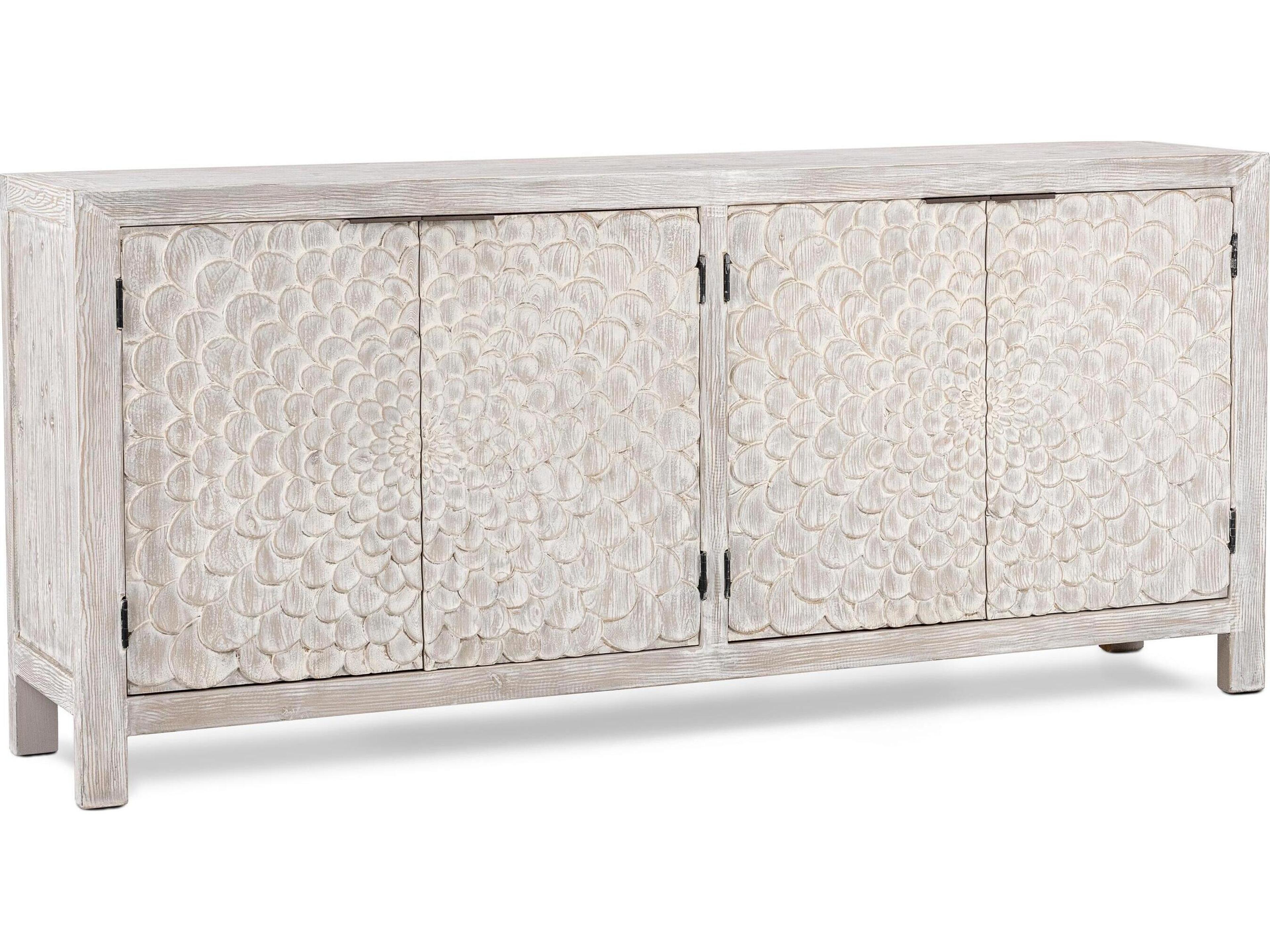 Classic Home Astrid 86" Pine Wood Cream Sideboard